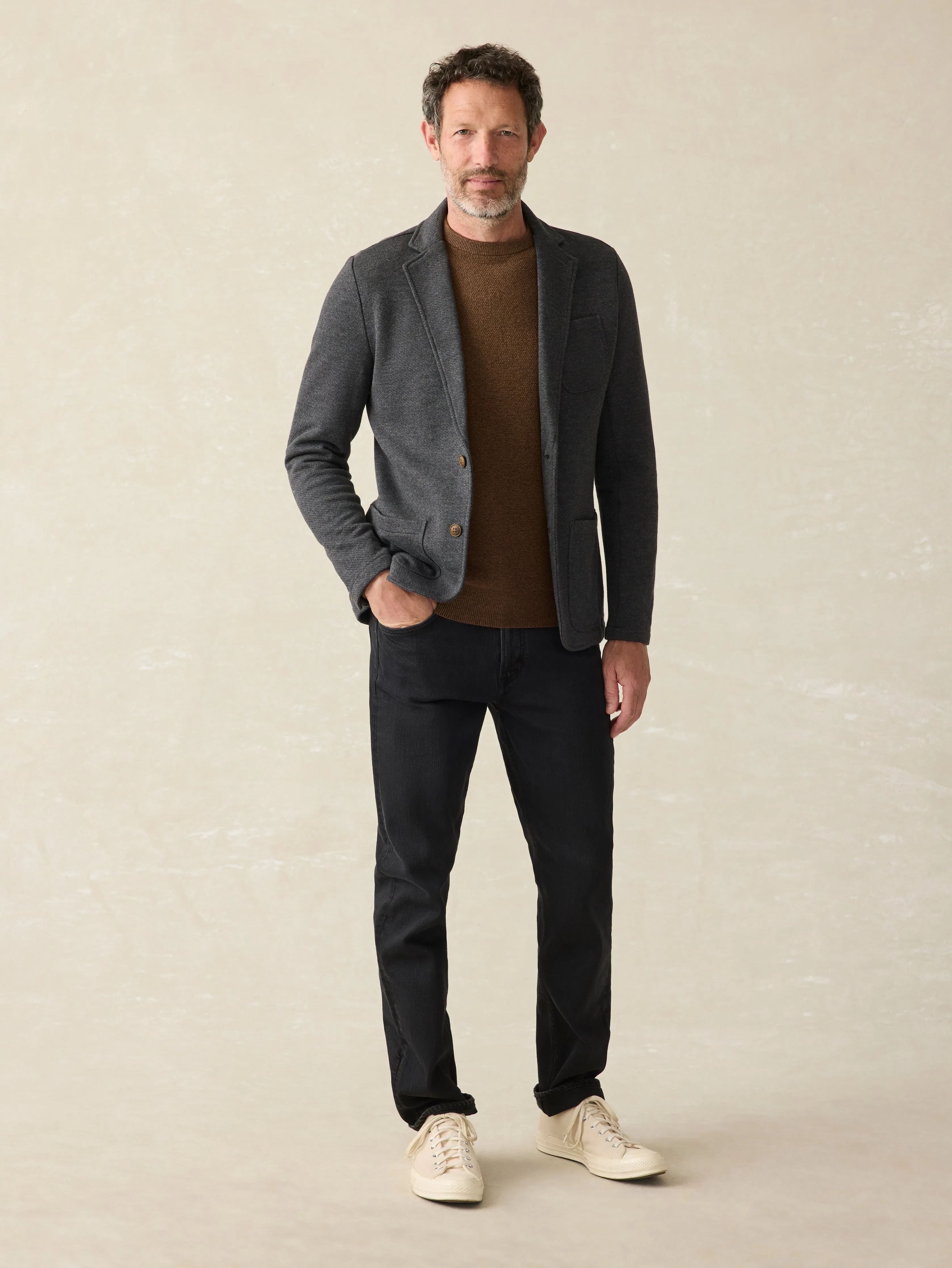 Inlet Knit Blazer - Black Sky Melange sold by Faherty product image thumbnail 4