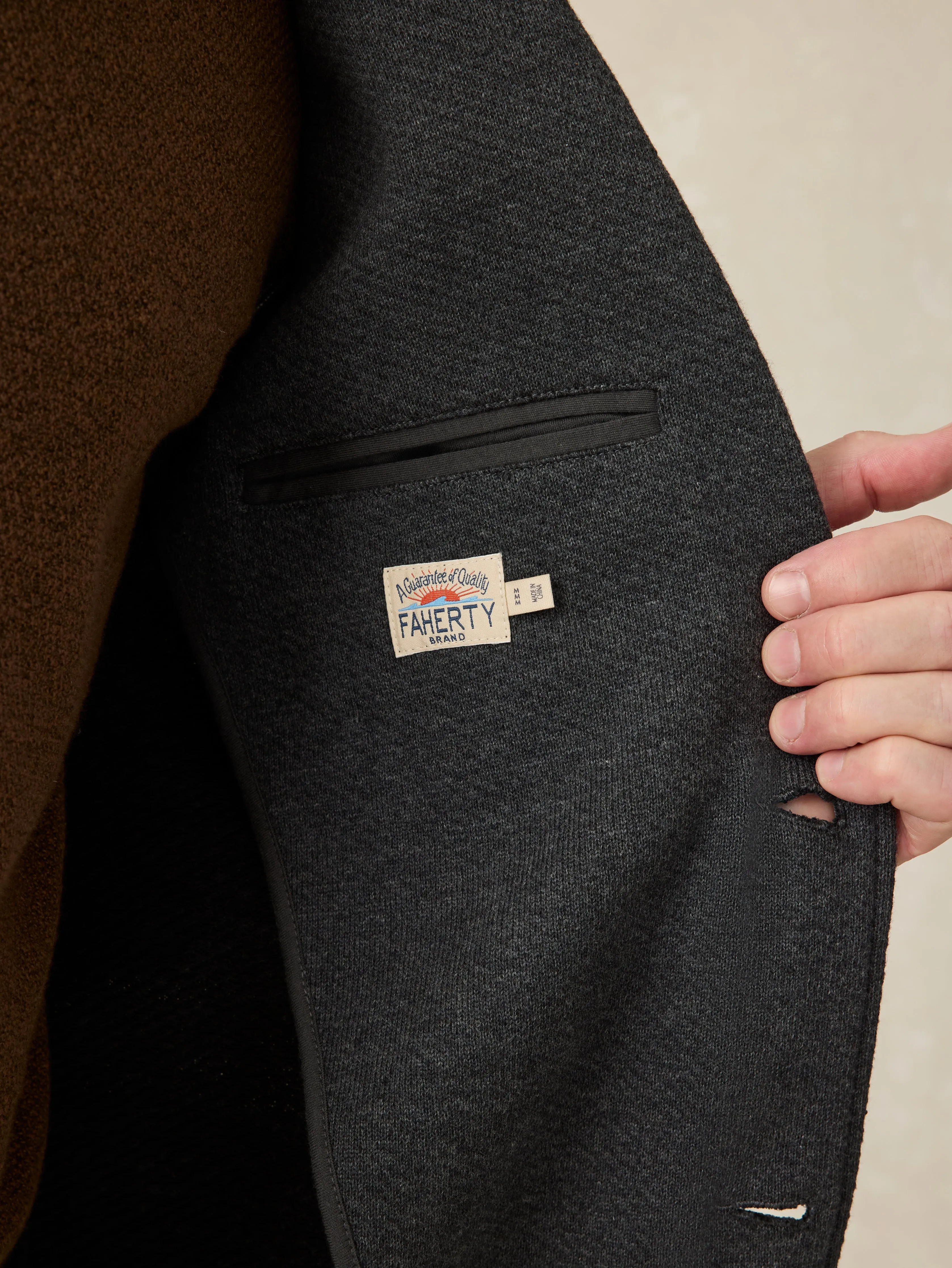 Inlet Knit Blazer - Black Sky Melange sold by Faherty product image thumbnail 3