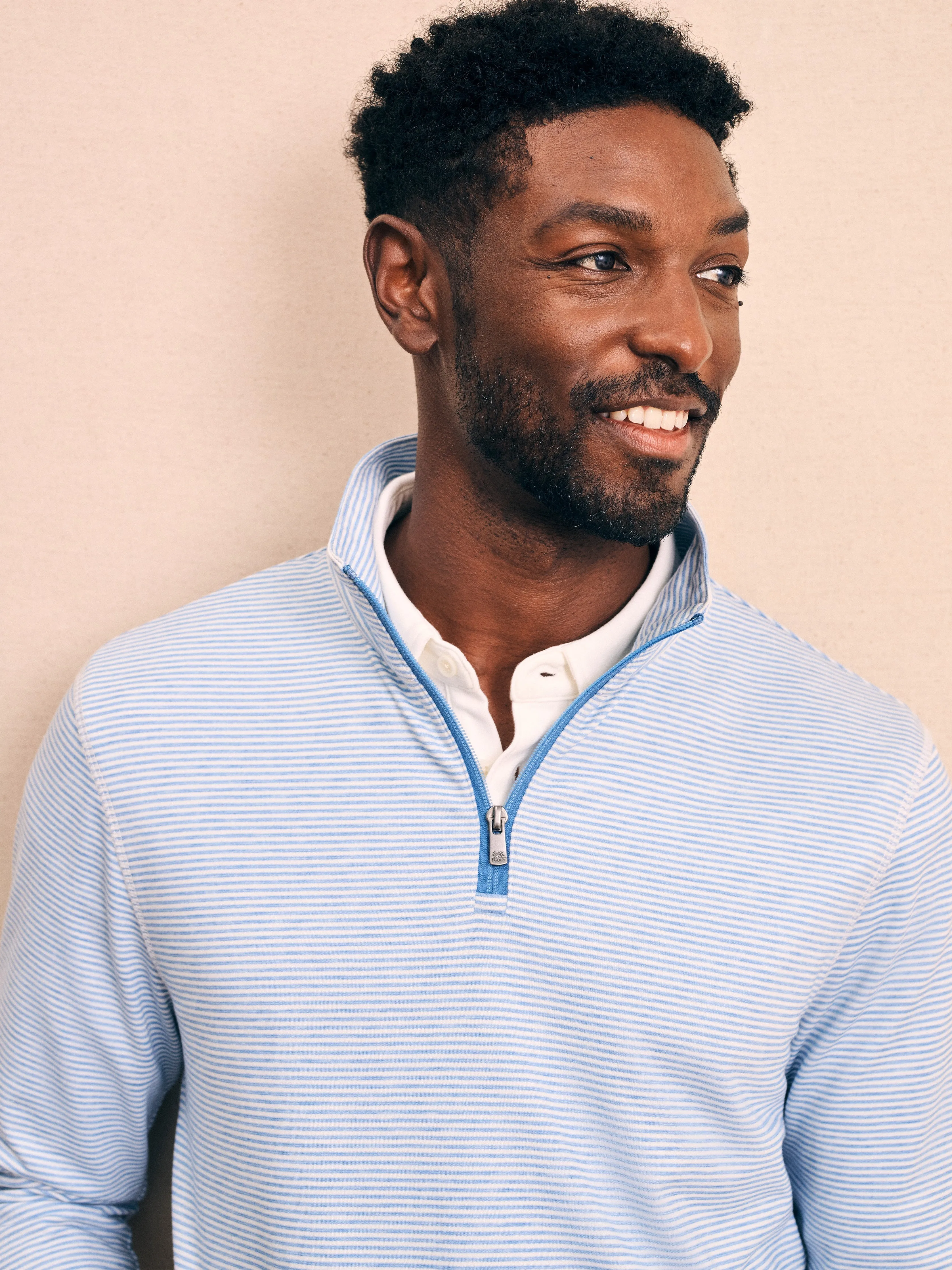 Movement™ Quarter Zip - Madaket Stripe sold by Faherty