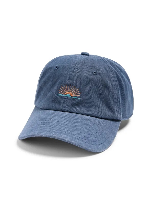 Sunwashed Baseball Hat - Washed Navy sold by Faherty