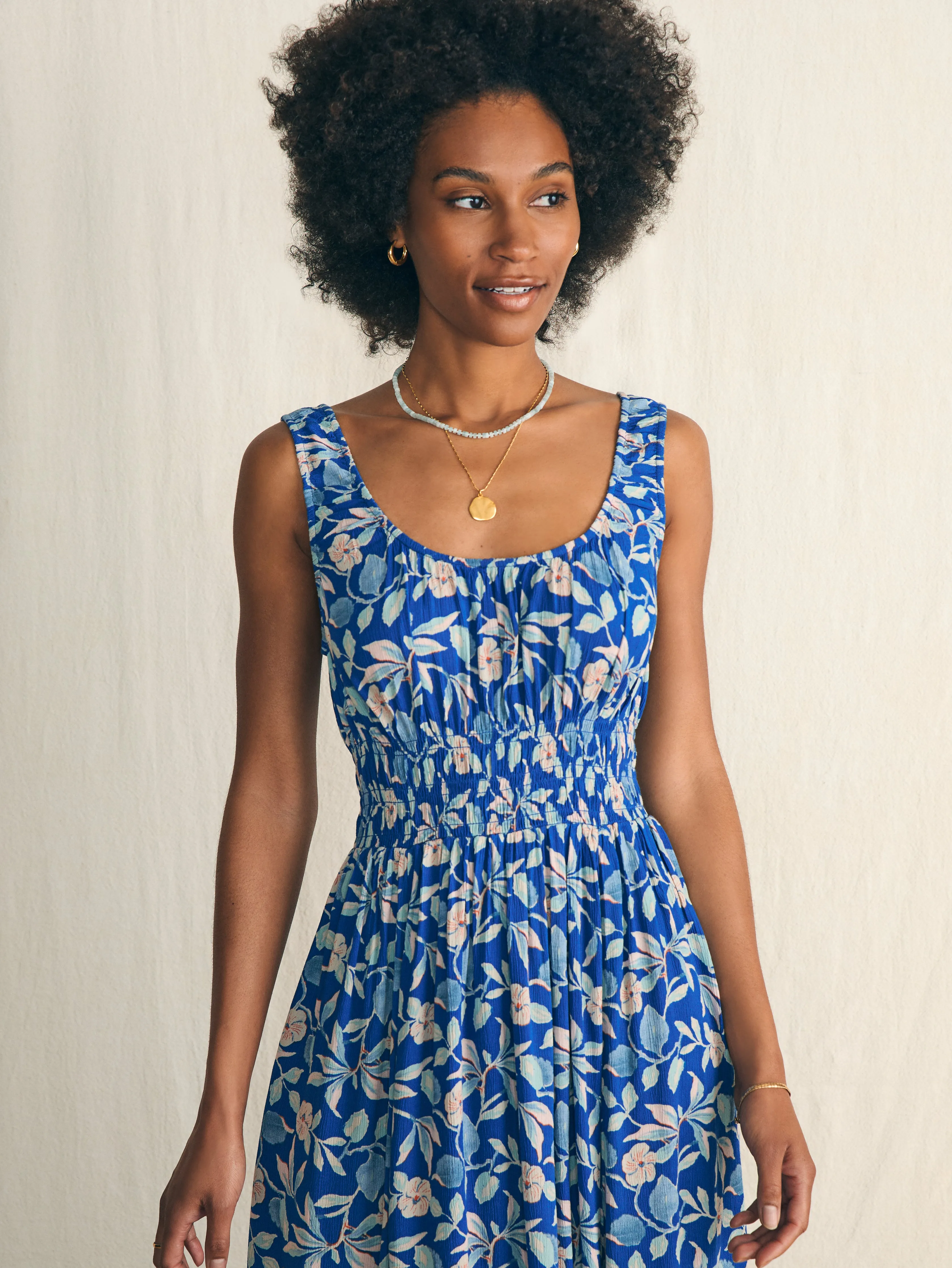 Sunseeker Midi Dress - Blue Ginger Floral sold by Faherty product image thumbnail 3