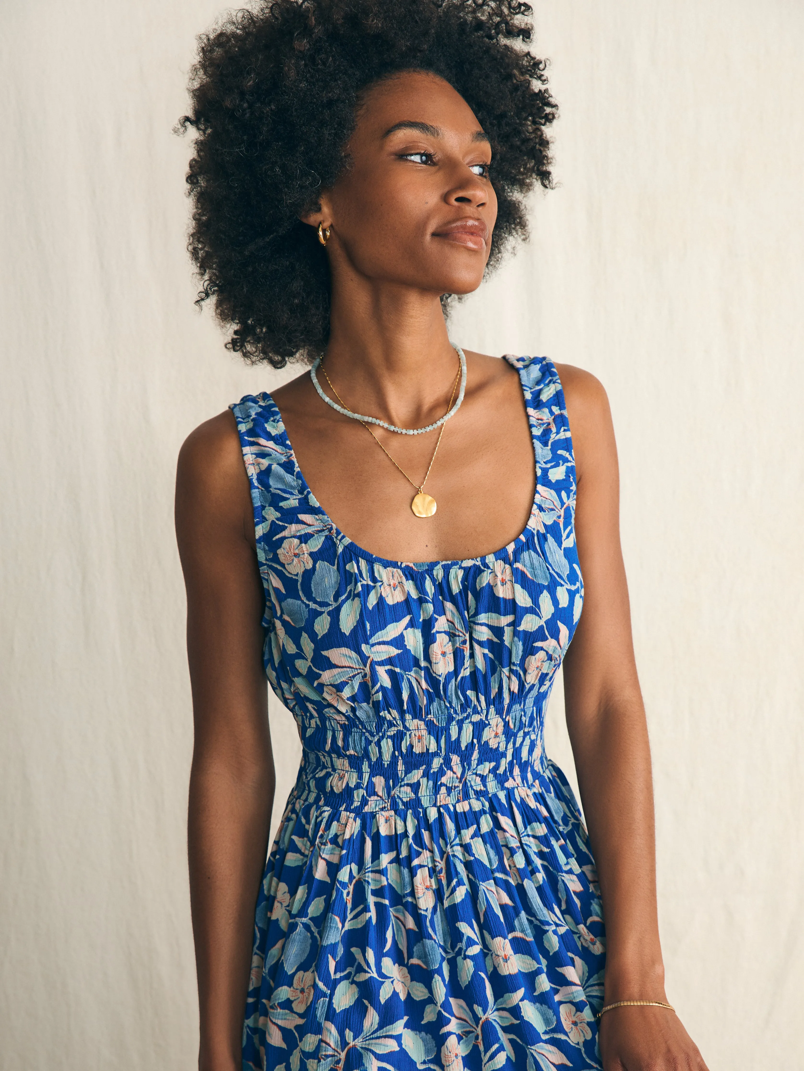 Sunseeker Midi Dress - Blue Ginger Floral sold by Faherty product image thumbnail 4