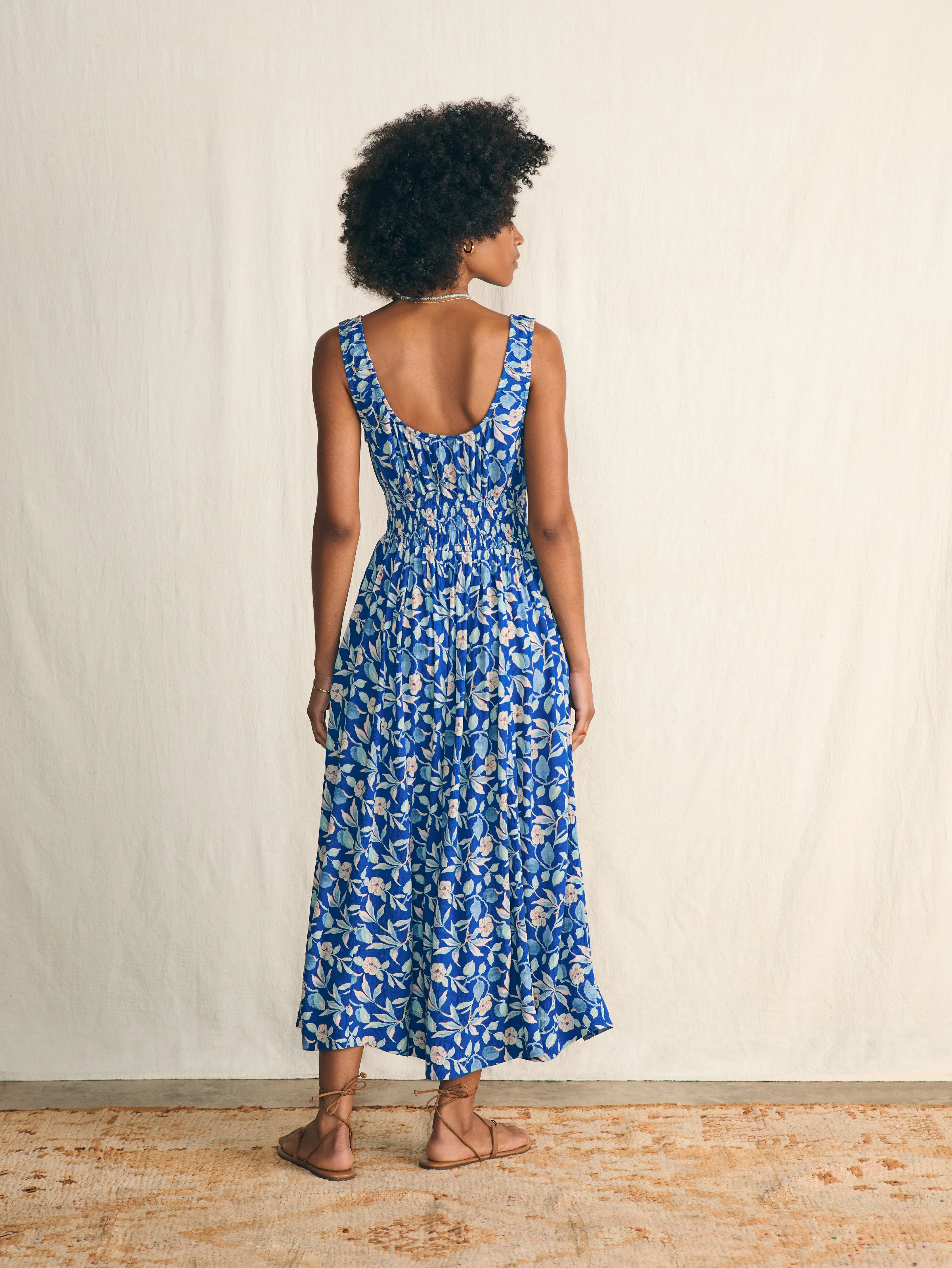 Sunseeker Midi Dress - Blue Ginger Floral sold by Faherty product image thumbnail 5