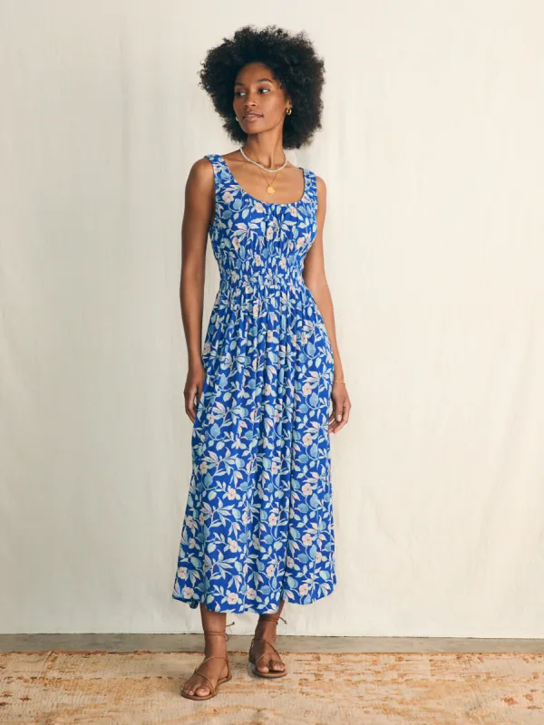 Sunseeker Midi Dress - Blue Ginger Floral sold by Faherty