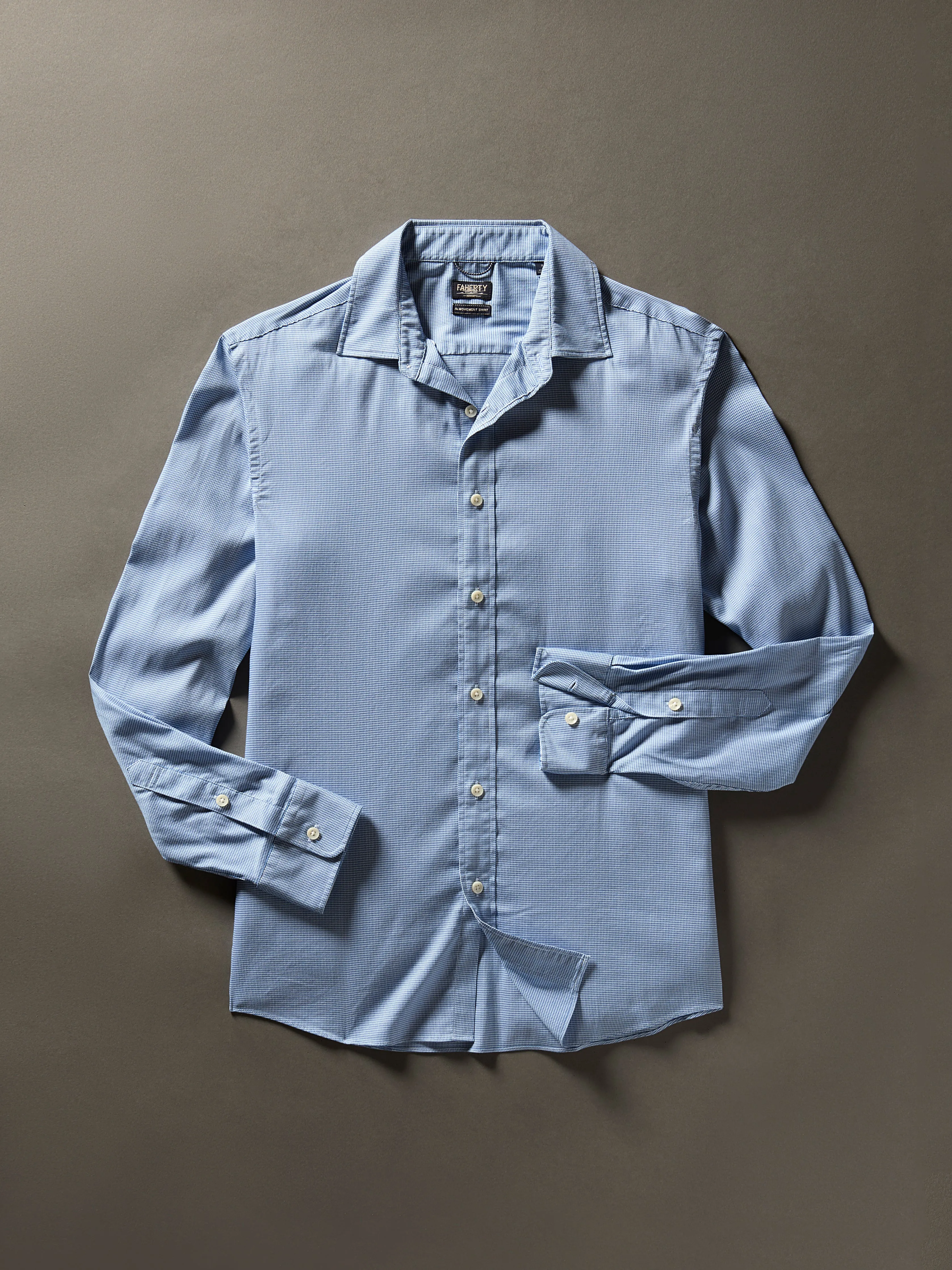 Movement™ Shirt (Tall) - Azure Pincheck sold by Faherty product image thumbnail 3