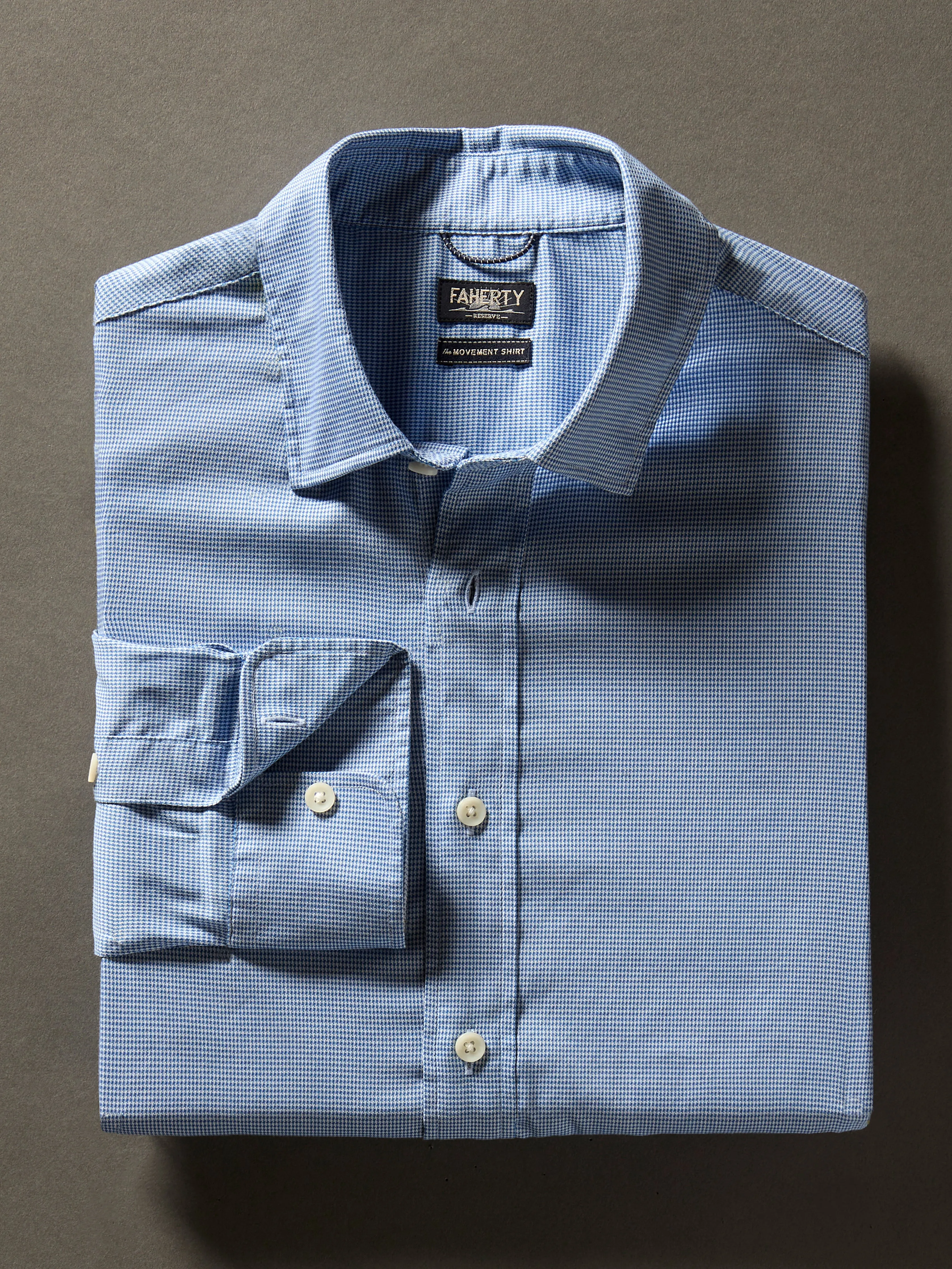 Movement™ Shirt (Tall) - Azure Pincheck sold by Faherty