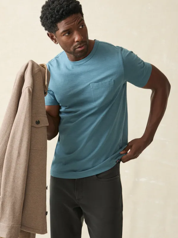 Sunwashed Pocket Tee - Teal Harbor sold by Faherty