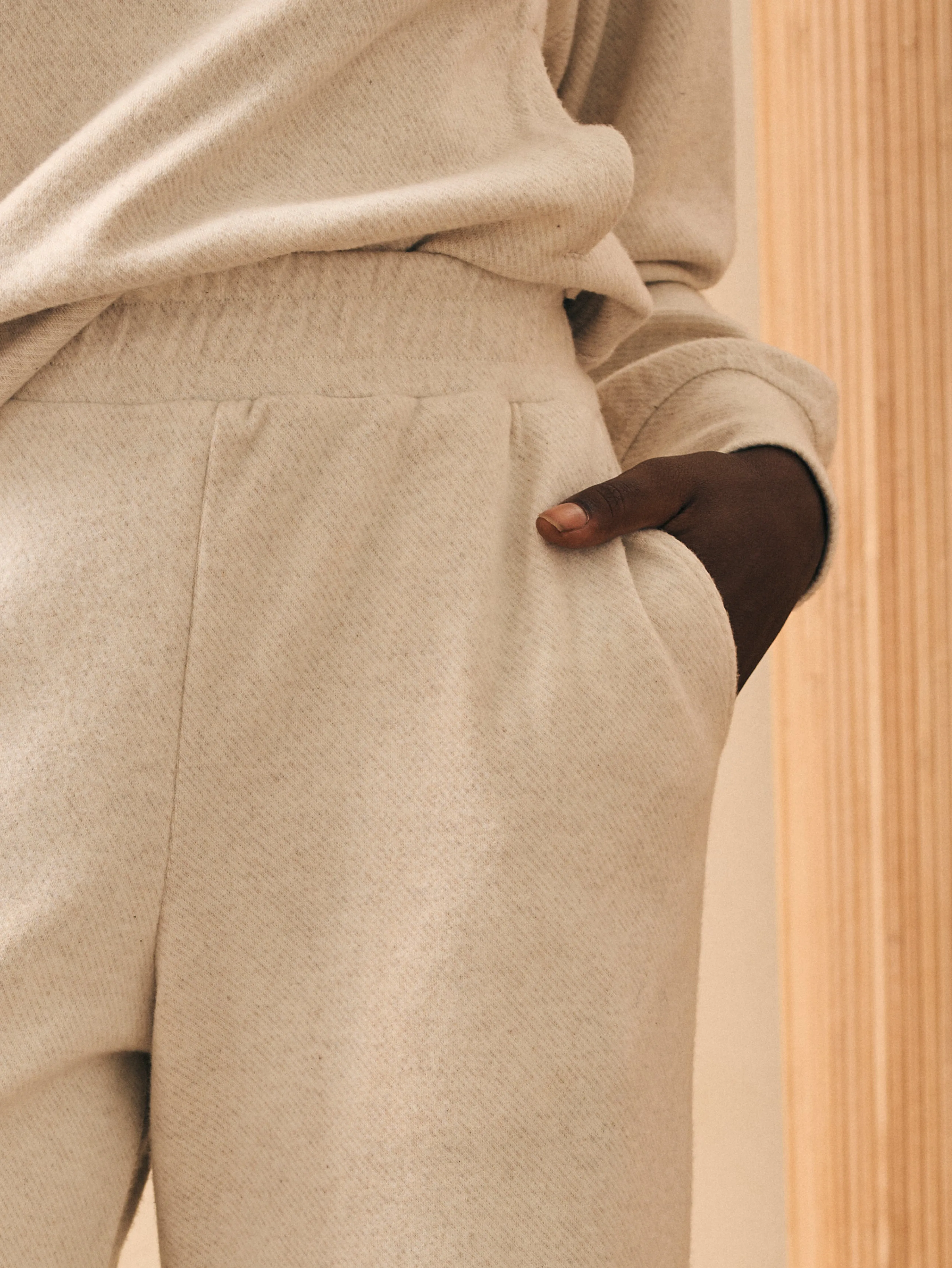 Legend™ Lounge Wide Leg Pant - Off White sold by Faherty product image thumbnail 3