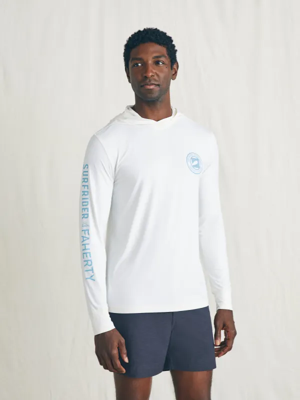 Surfrider Shorelite UPF Hoodie - Pure White sold by Faherty