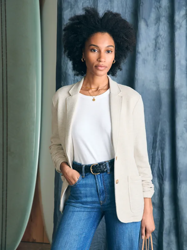 Inlet Knit Blazer - Light Oatmeal Melange sold by Faherty