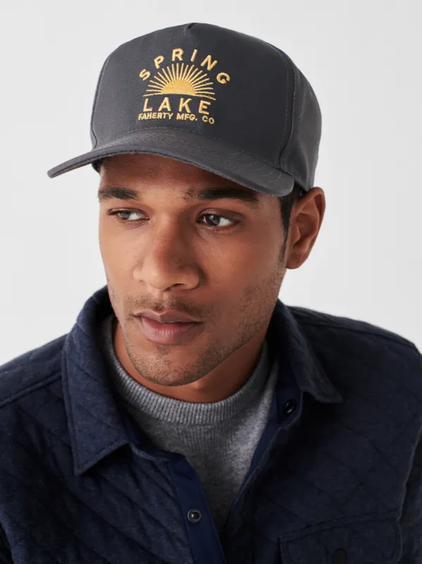 Spring Lake Sunshine Hat - Washed Black sold by Faherty