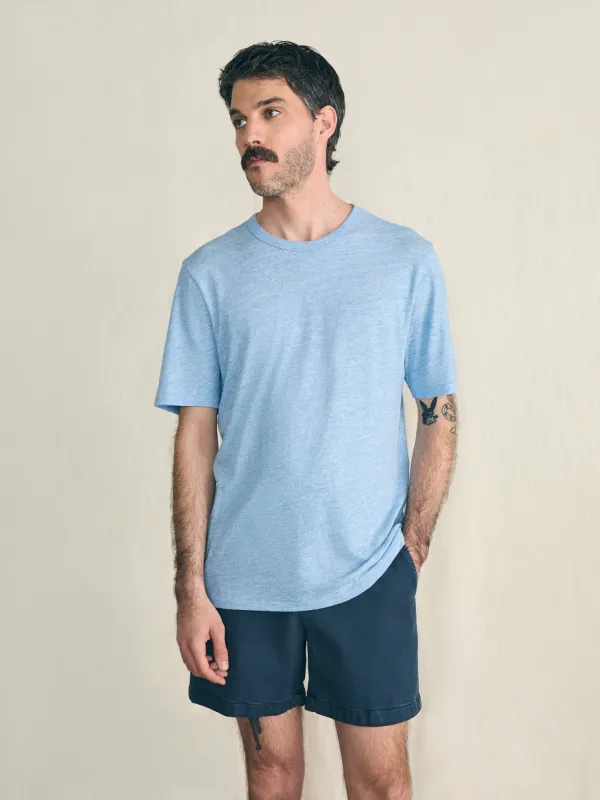 Short-Sleeve Vintage Chambray Tee - Delta Blue Heather sold by Faherty