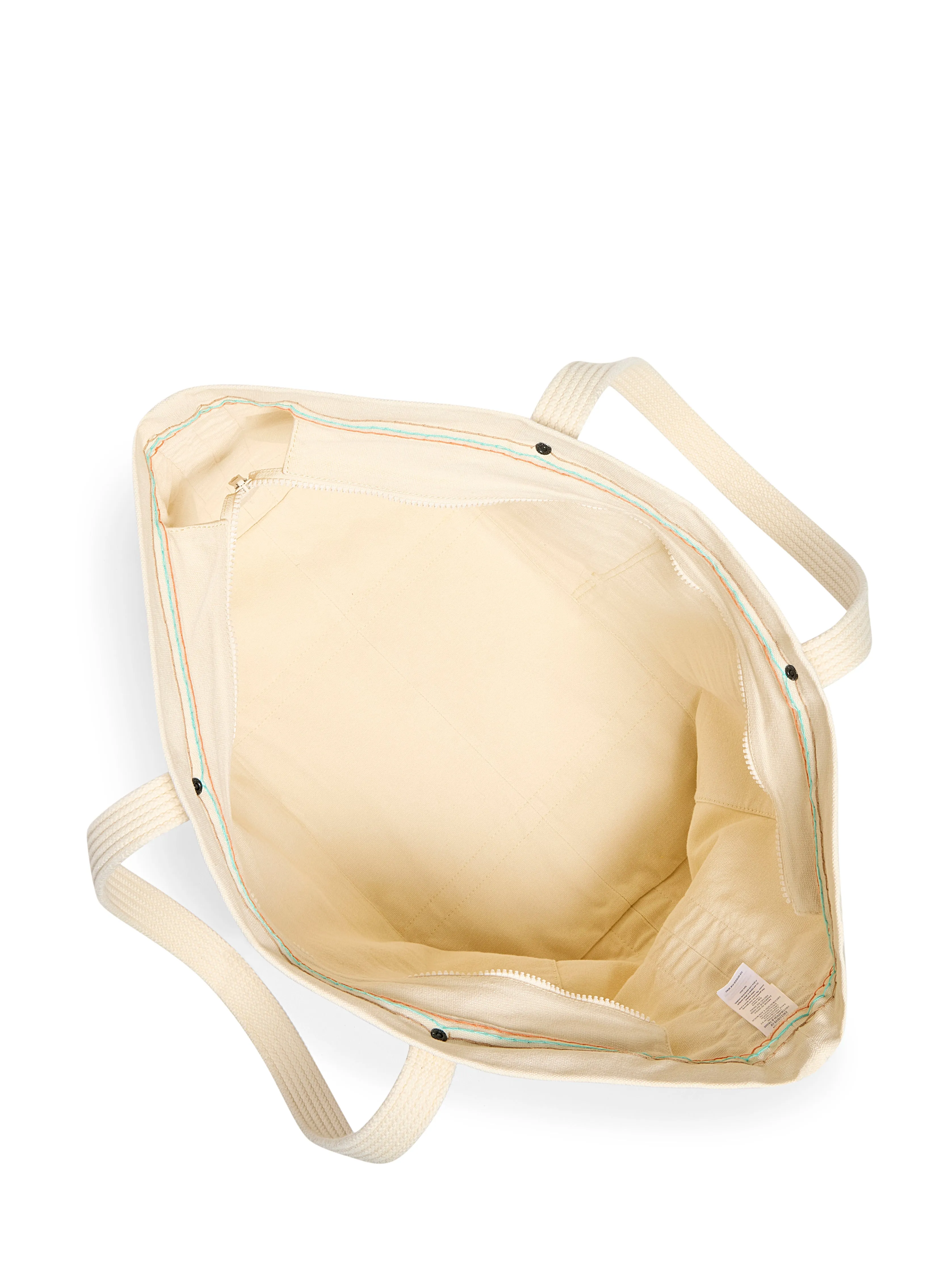 Large Sunwashed Canvas Tote - Ecru sold by Faherty product image thumbnail 4