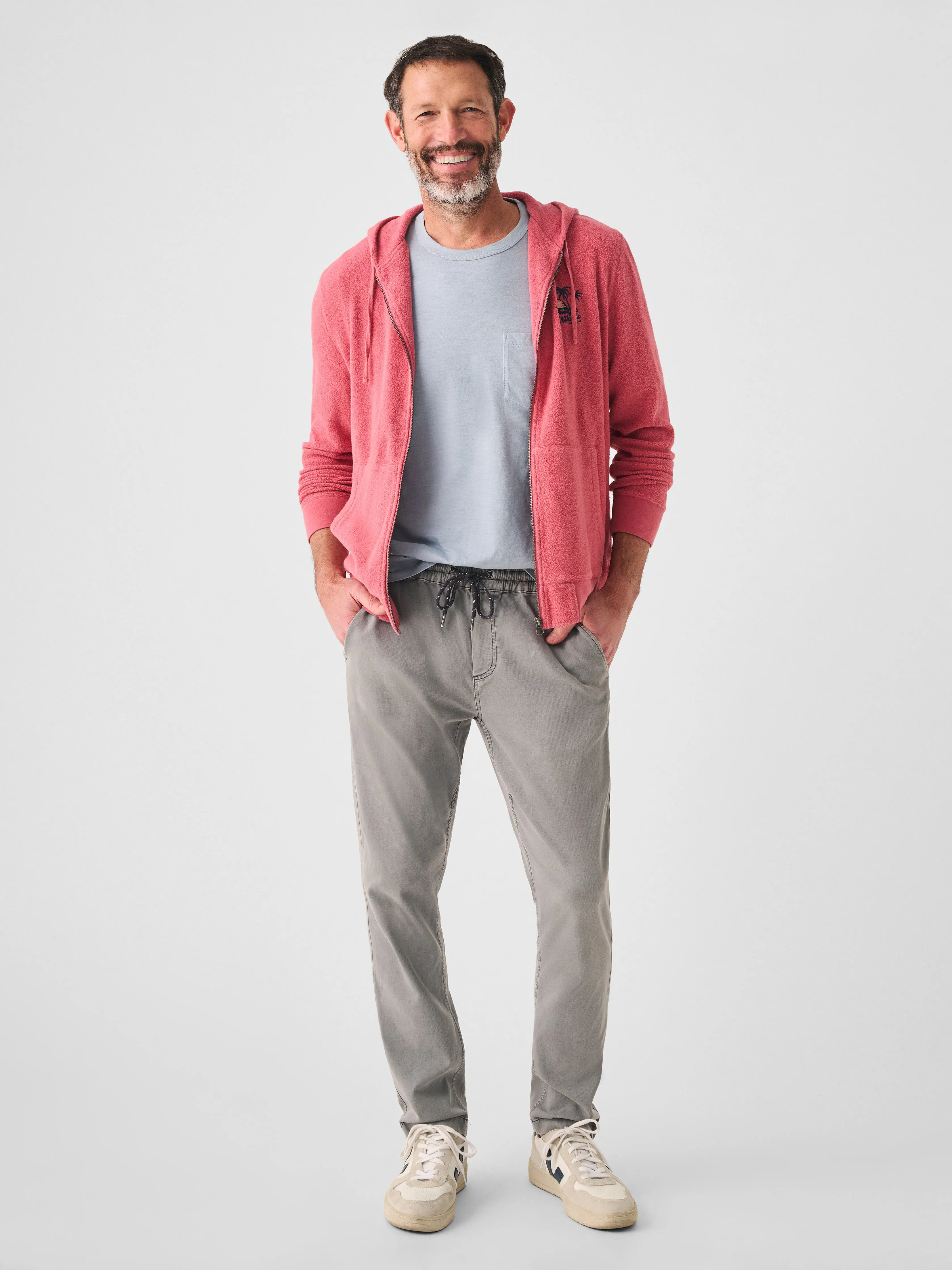 Beach Fleece Zip Hoodie - Venice Red sold by Faherty product image thumbnail 5