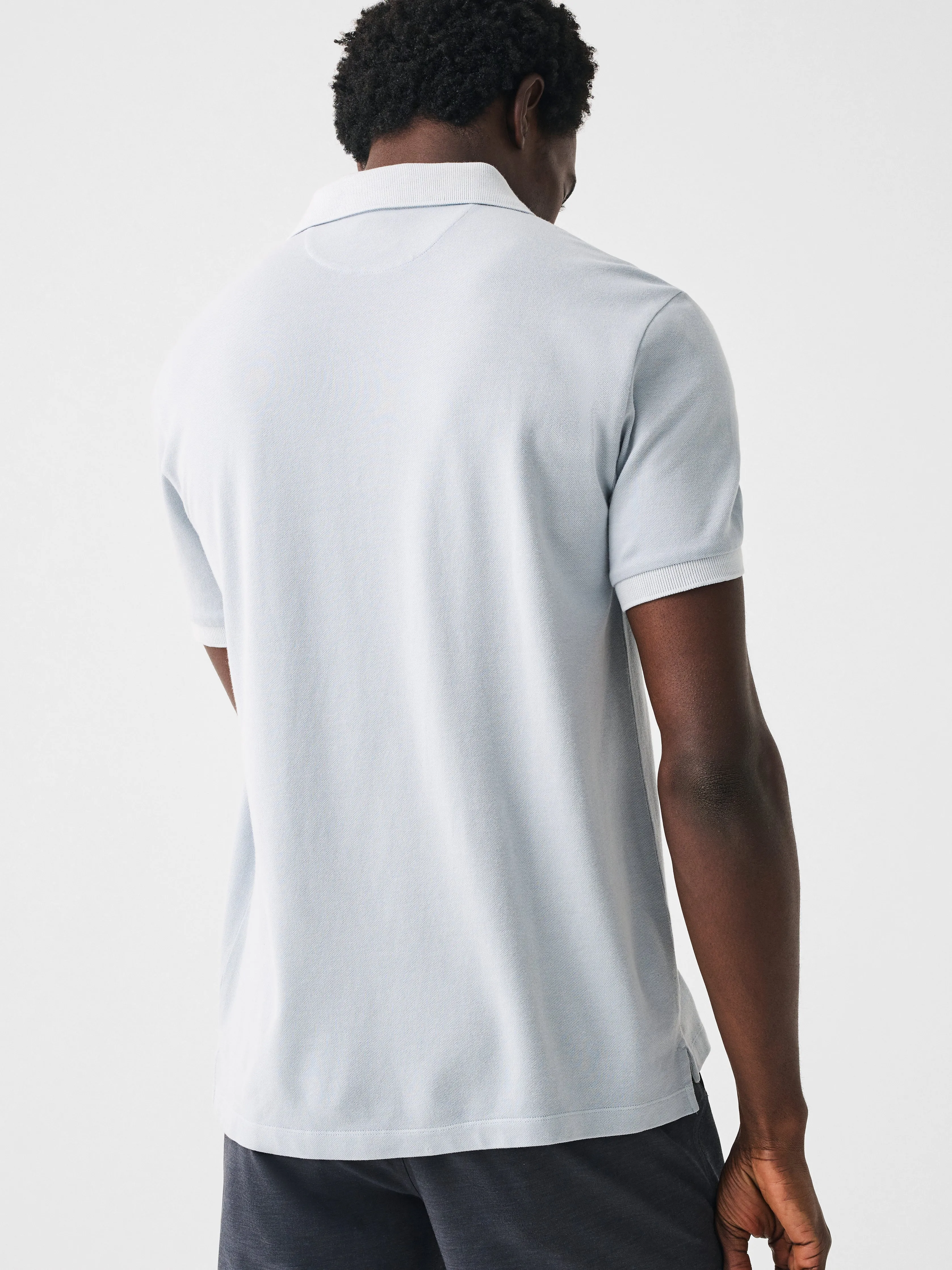 Sunwashed Pique Polo - Blue Breeze sold by Faherty product image thumbnail 5