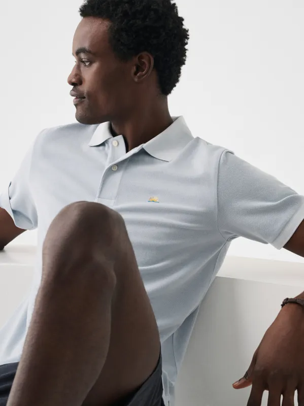 Sunwashed Pique Polo - Blue Breeze sold by Faherty