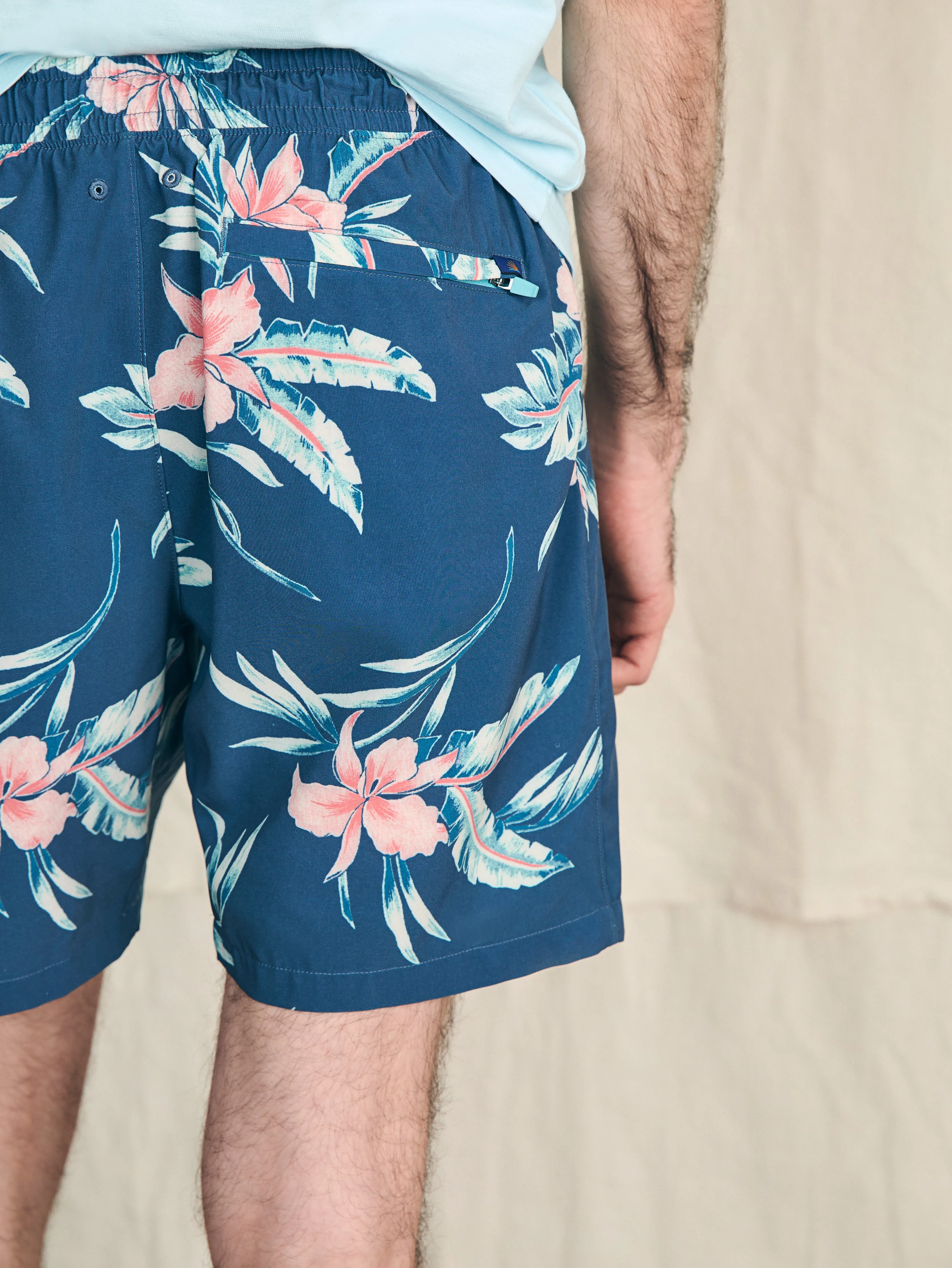 Shorelite Active Swim Short (7" Inseam) - Navy Island Orchid sold by Faherty product image thumbnail 4