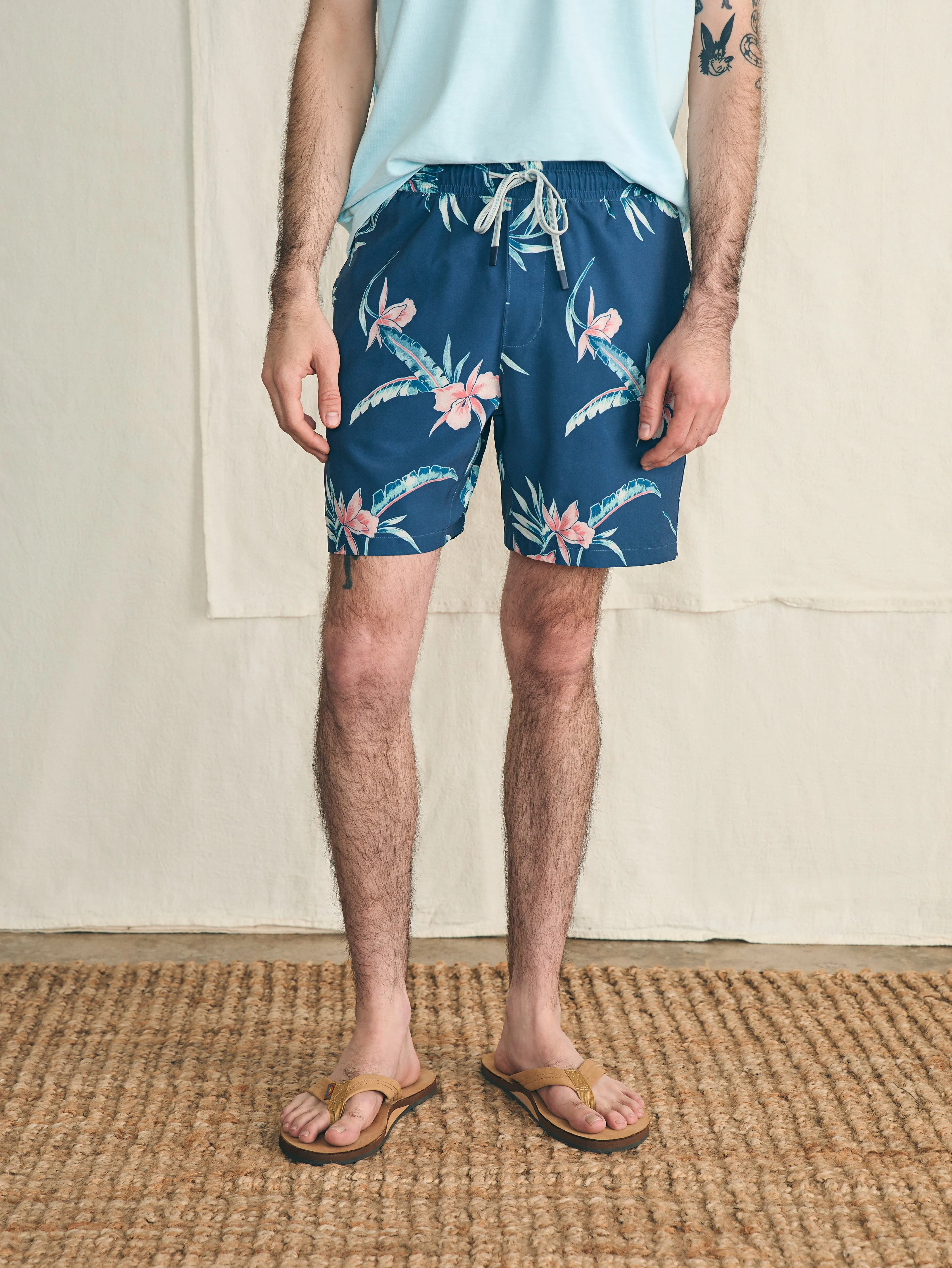 Shorelite Active Swim Short (7" Inseam) - Navy Island Orchid sold by Faherty product image thumbnail 2