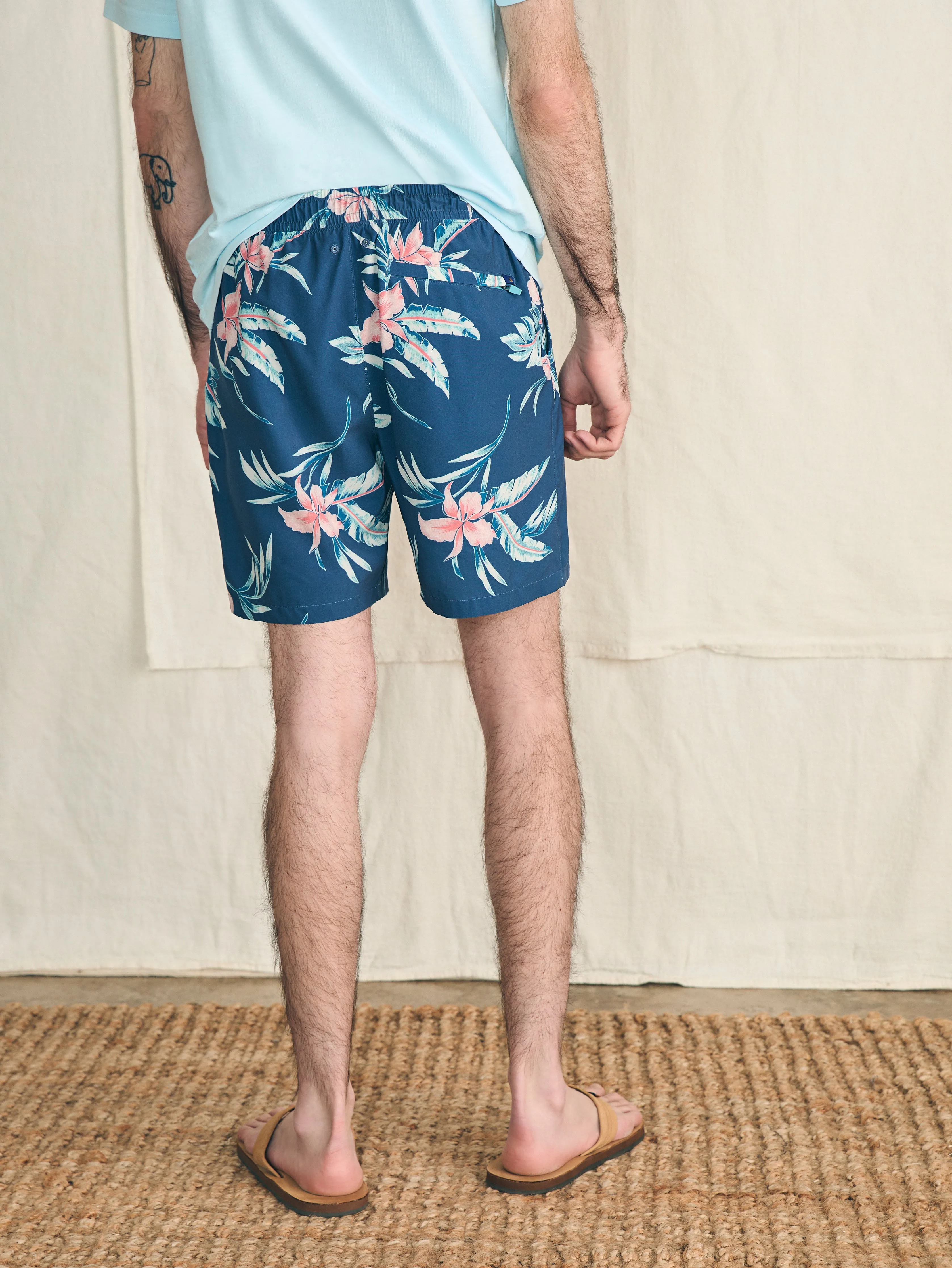 Shorelite Active Swim Short (7" Inseam) - Navy Island Orchid sold by Faherty product image thumbnail 5