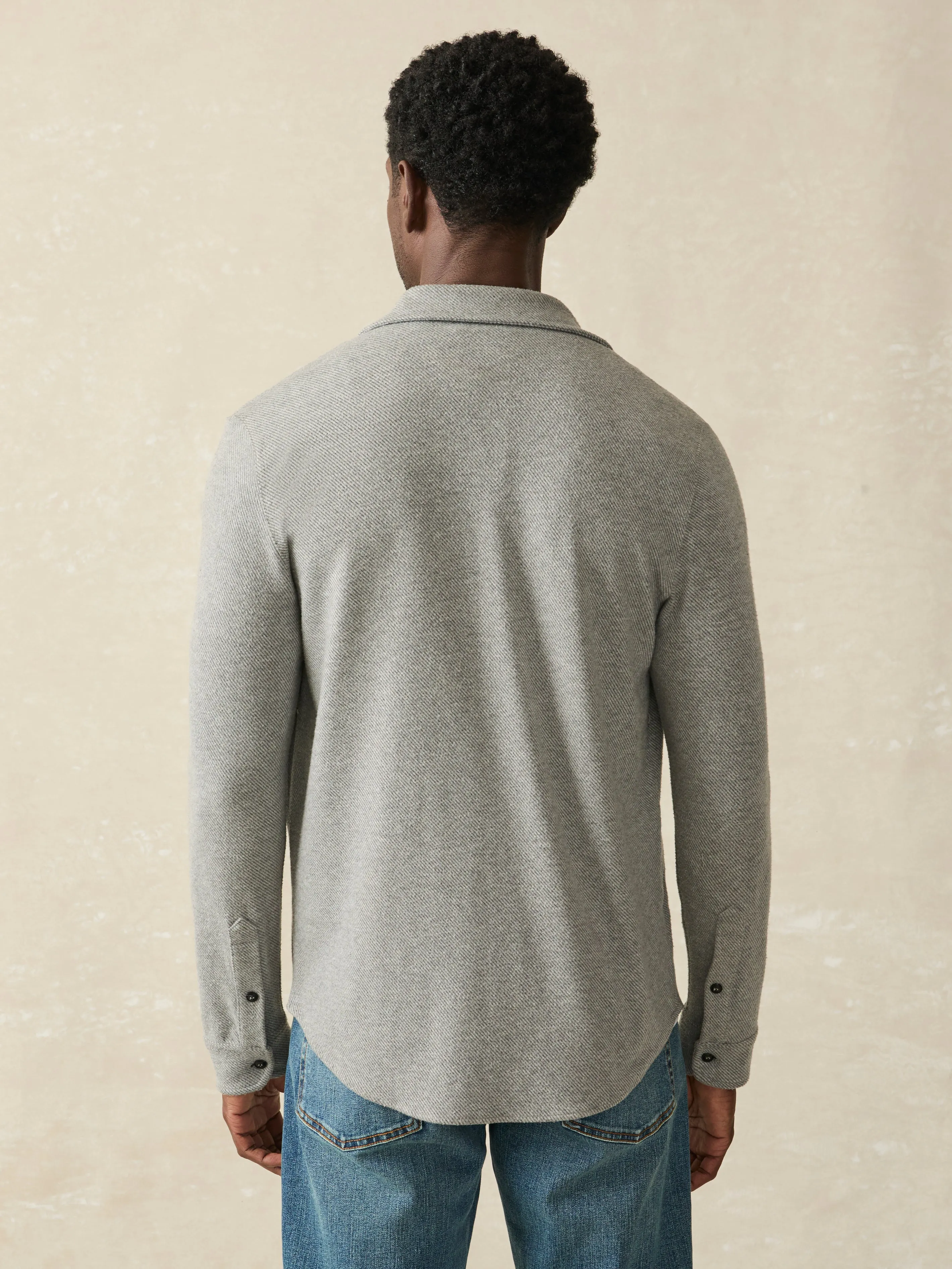 Legend™ Sweater Shirt - Fossil Grey Twill sold by Faherty product image thumbnail 5