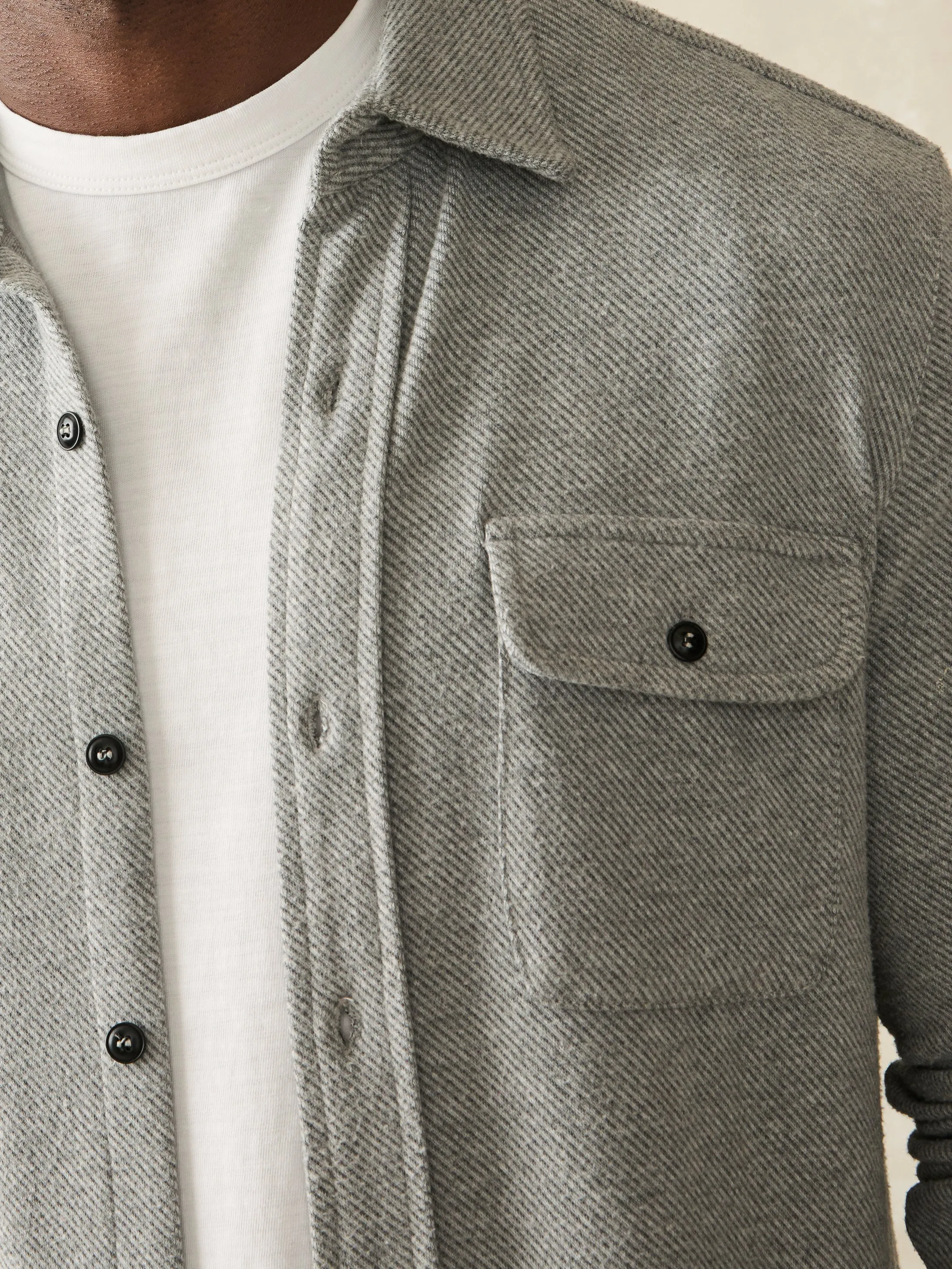 Legend™ Sweater Shirt - Fossil Grey Twill sold by Faherty product image thumbnail 2