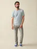 Short-Sleeve Indigo Pocket Tee - Azure Stream Stripe sold by Faherty