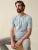 Short-Sleeve Indigo Pocket Tee - Azure Stream Stripe sold by Faherty