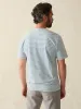 Short-Sleeve Indigo Pocket Tee - Azure Stream Stripe sold by Faherty