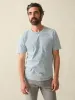 Short-Sleeve Indigo Pocket Tee - Azure Stream Stripe sold by Faherty