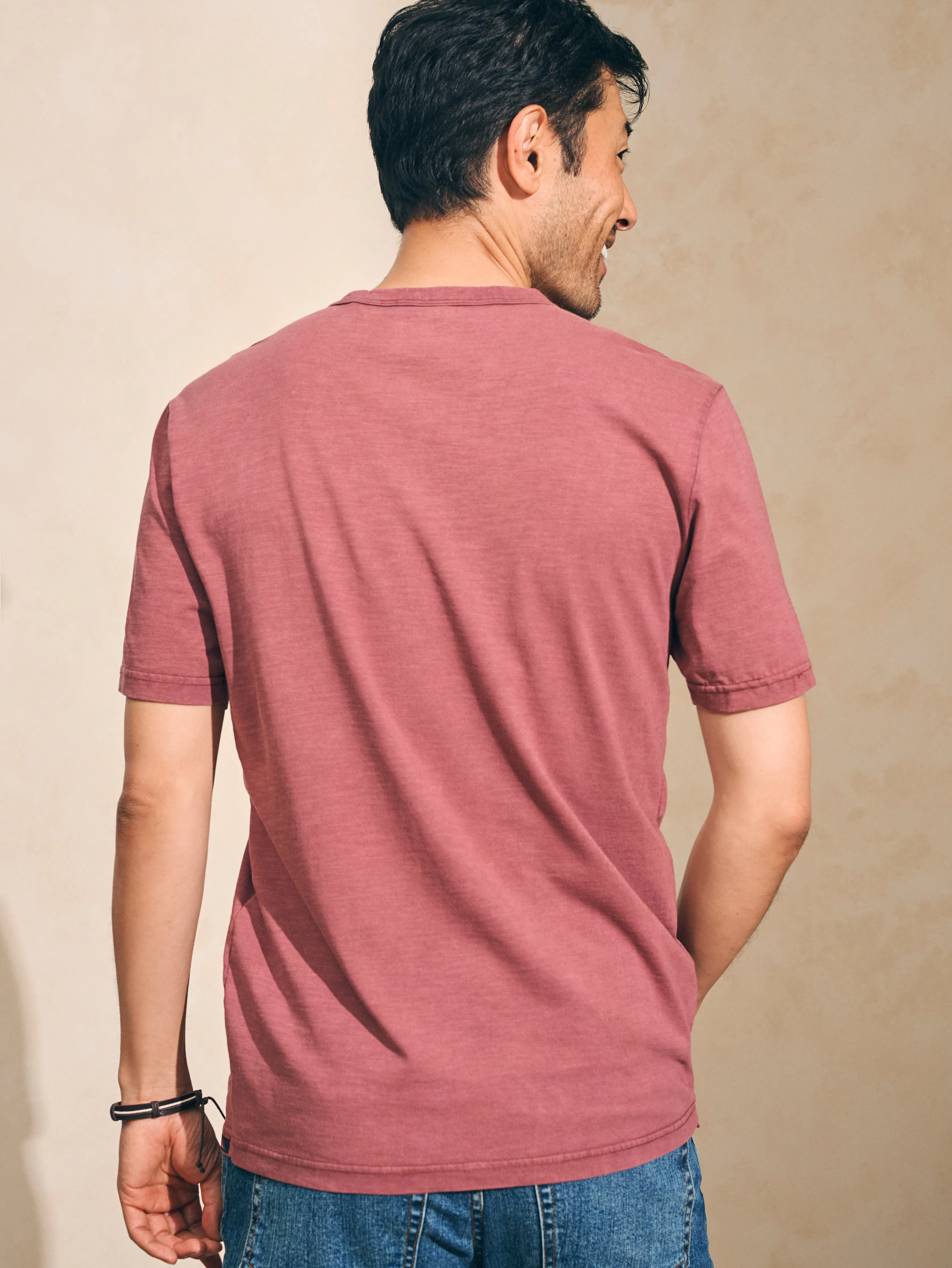 Sunwashed Pocket Tee (Tall) - Plum Wine sold by Faherty product image thumbnail 4