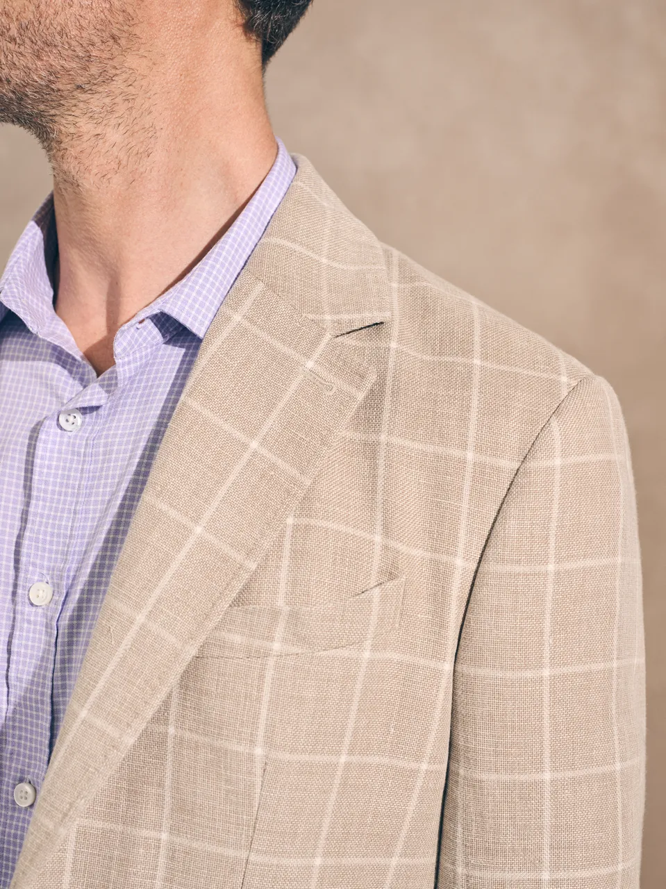 Reserve Linen Yarn Dyed Blazer - Summer Sands Windowpane sold by Faherty product image thumbnail 5