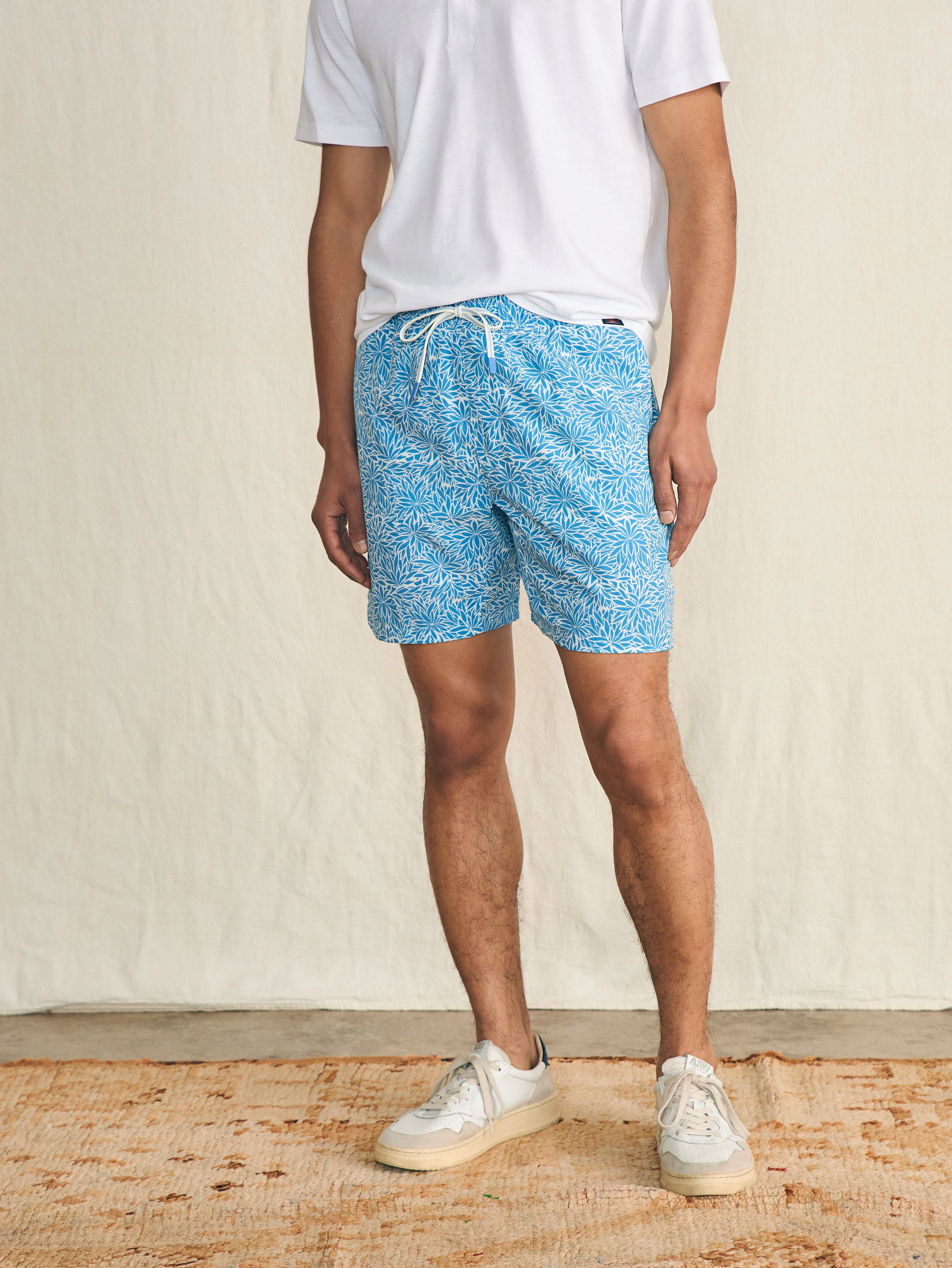 Shorelite Active Swim Short (7" Inseam) - Blue Waters Frond sold by Faherty product image thumbnail 3