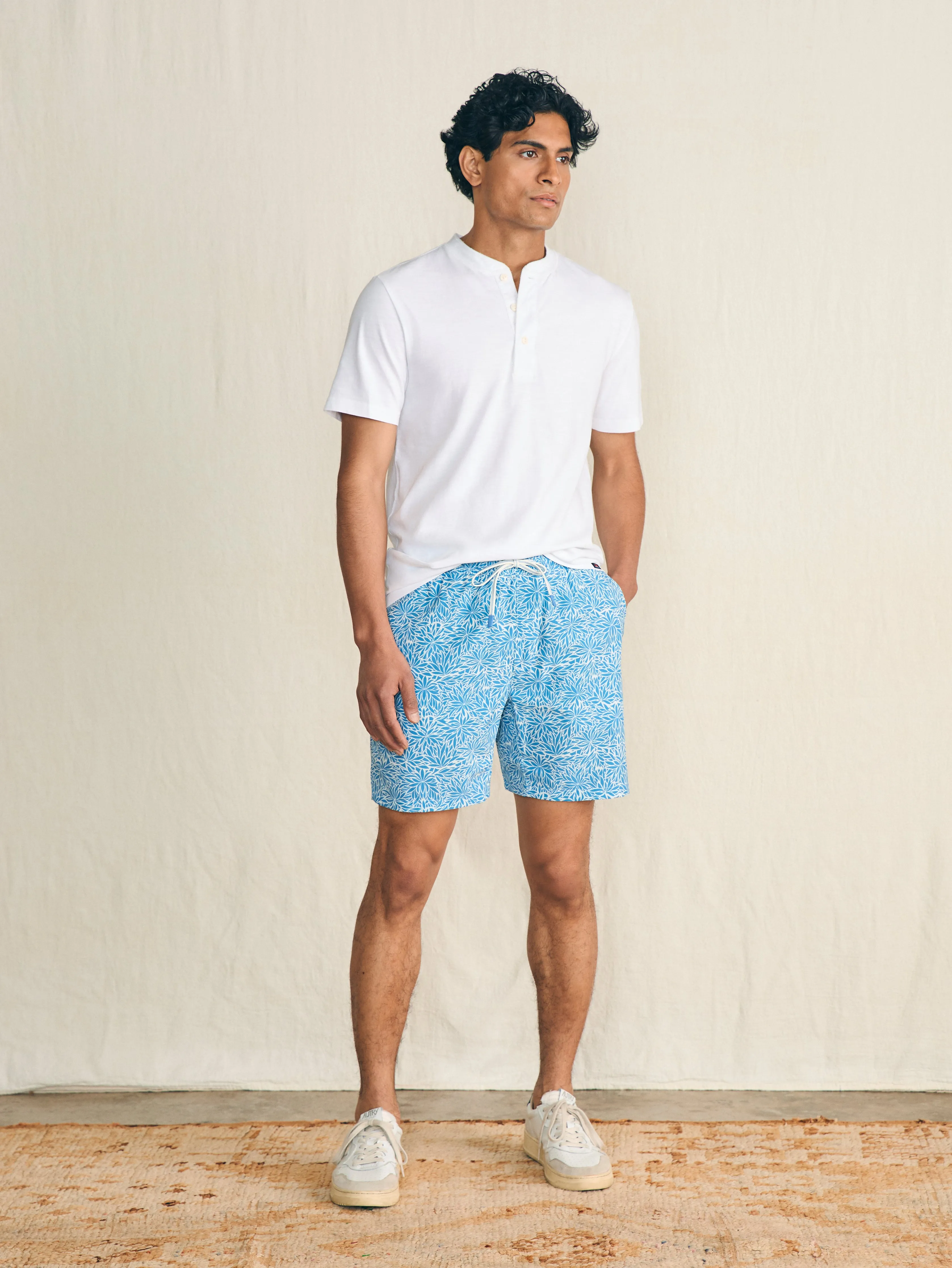 Shorelite Active Swim Short (7" Inseam) - Blue Waters Frond sold by Faherty product image thumbnail 4
