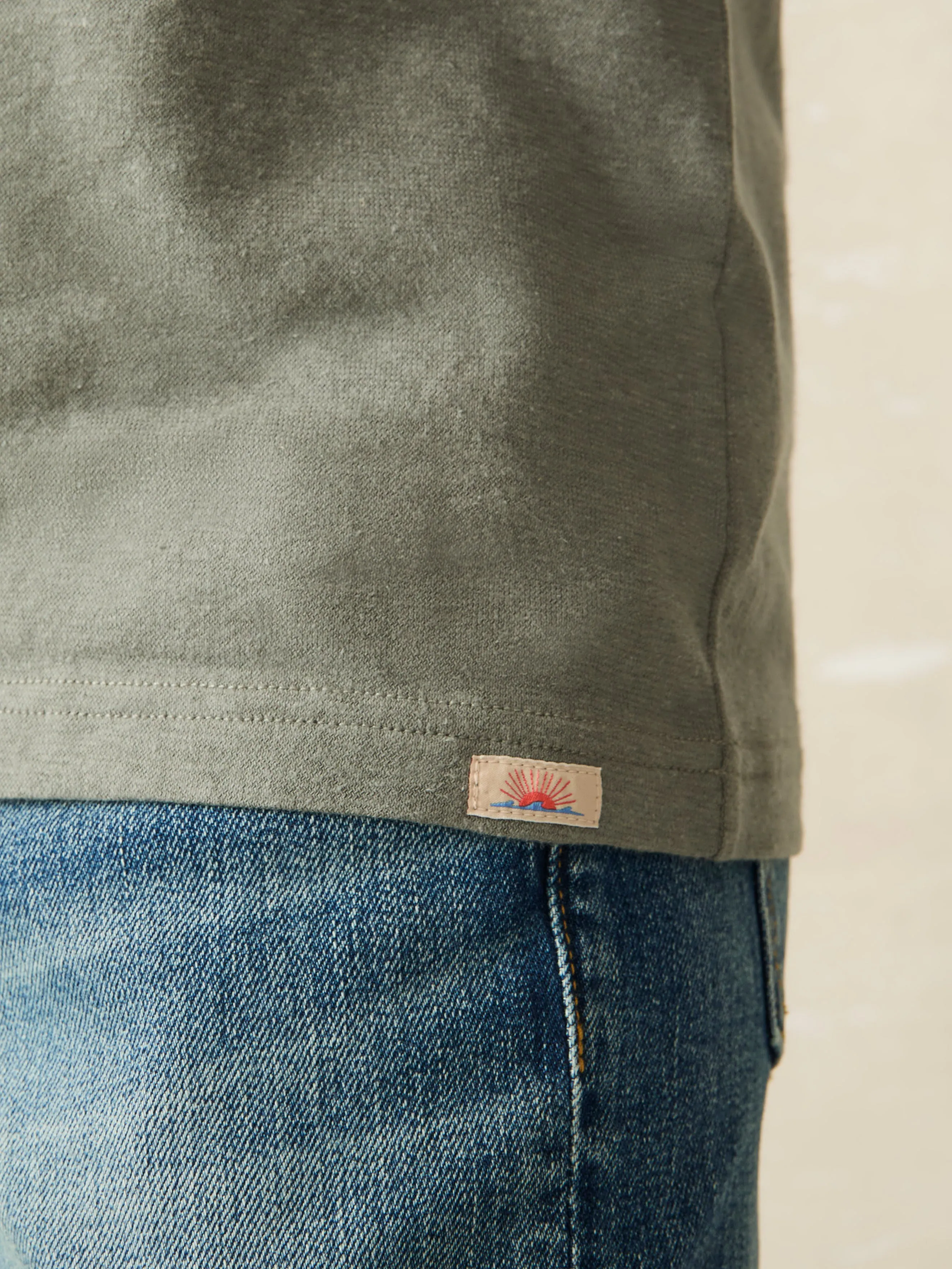 Short-Sleeve Hemp Blend Tee - Olive Dusk sold by Faherty product image thumbnail 4