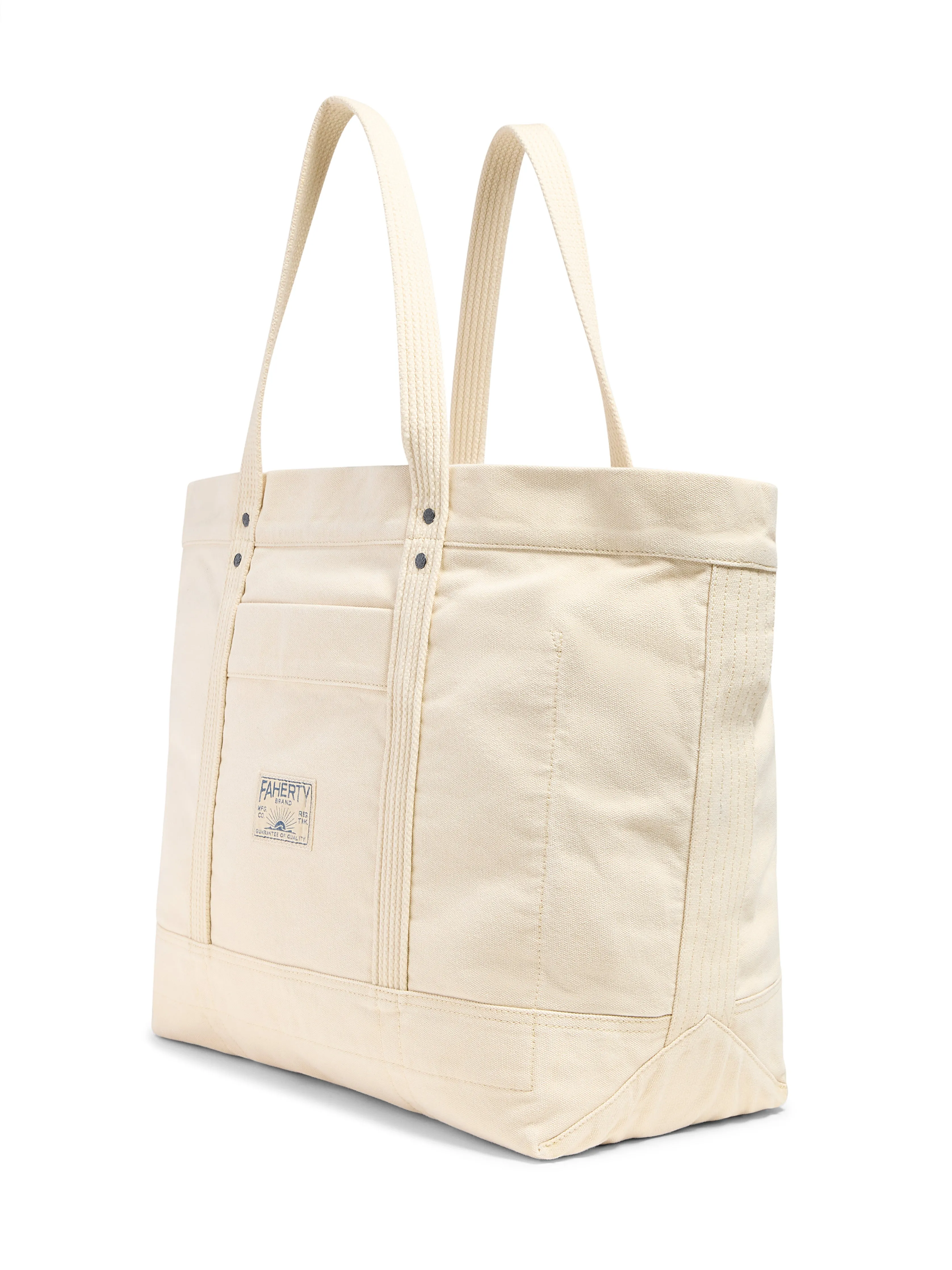 Medium Sunwashed Canvas Tote - Ecru sold by Faherty product image thumbnail 4