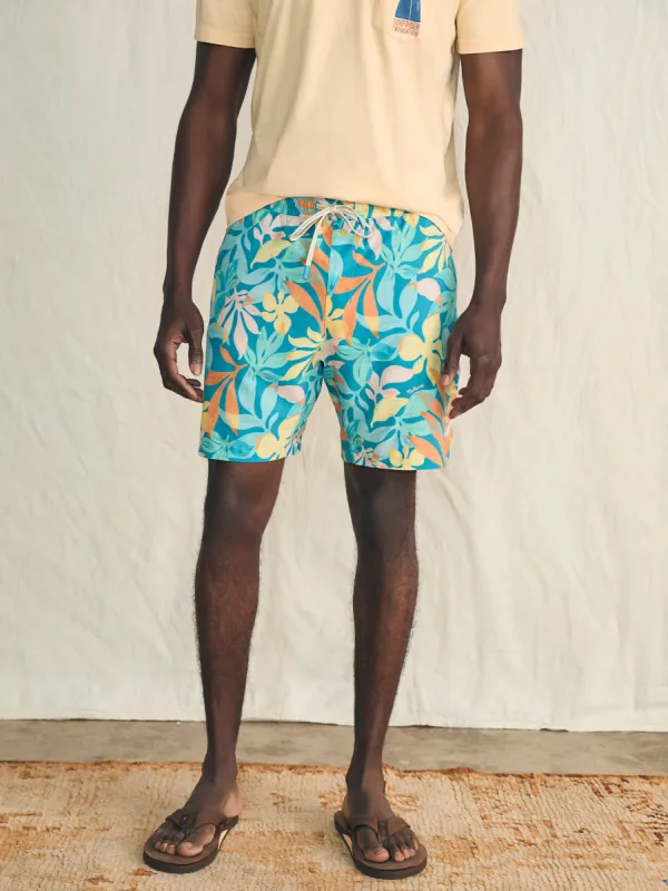 Shorelite Active Swim Short (7" Inseam) - Summer Blooms sold by Faherty
