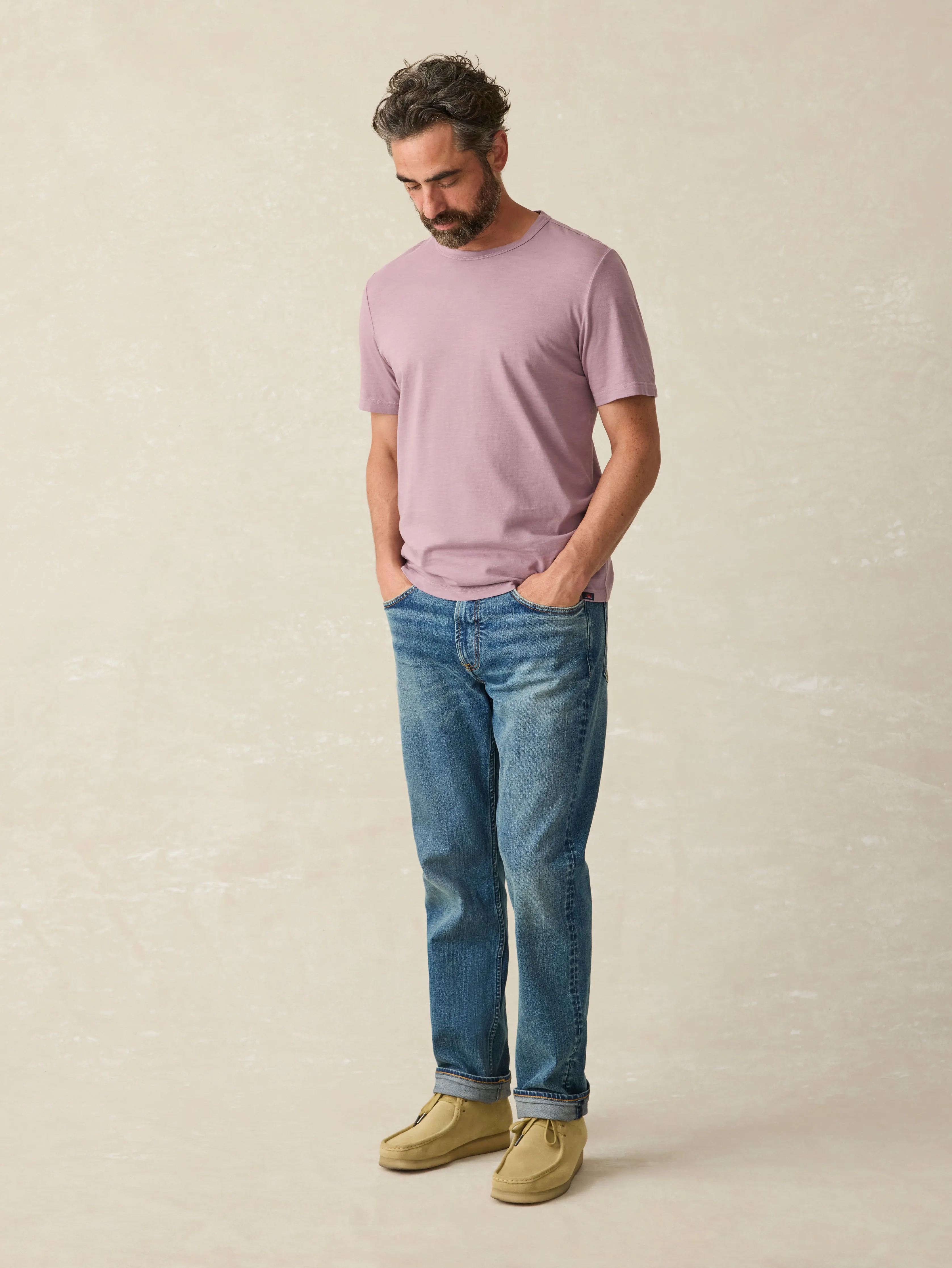 Sunwashed Tee (Tall) - Faded Grape sold by Faherty product image thumbnail 4