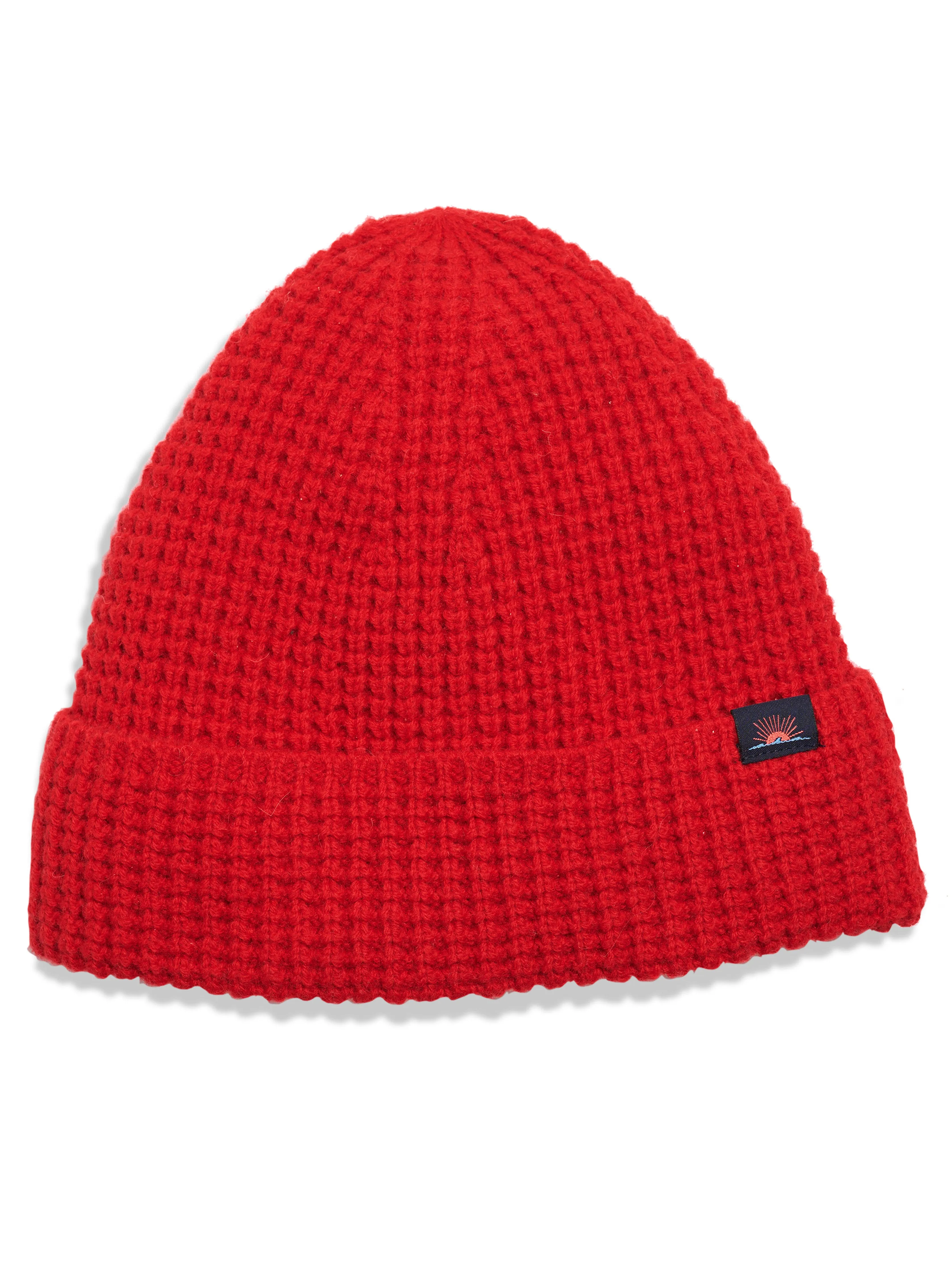 Waffle Beanie - Red sold by Faherty