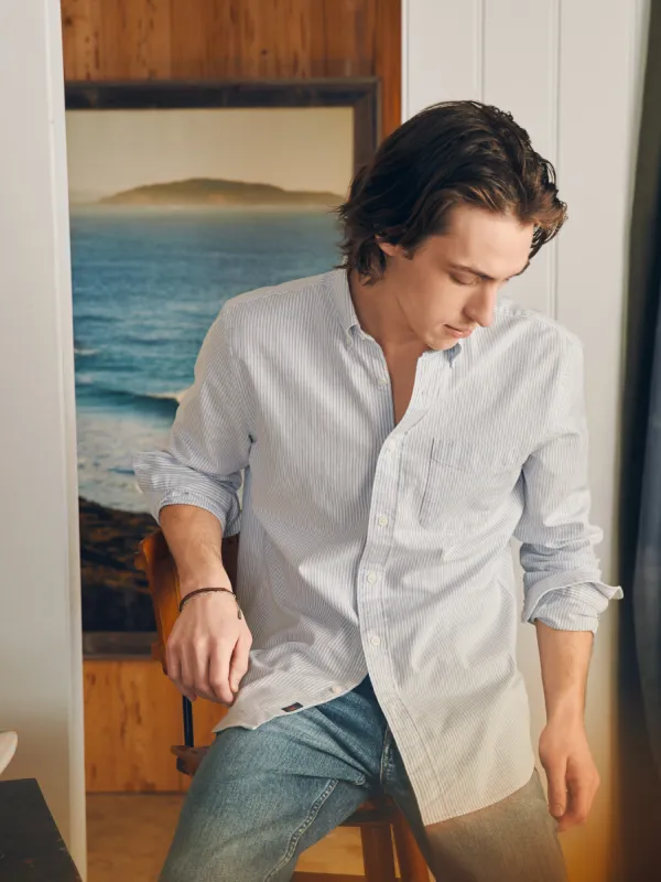 Supima Oxford Shirt (Tall) - Classic Stripe sold by Faherty