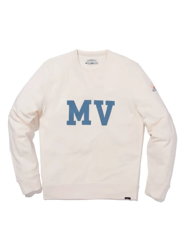 Martha's Vineyard Long-Sleeve Terry Crewneck - Solar White sold by Faherty