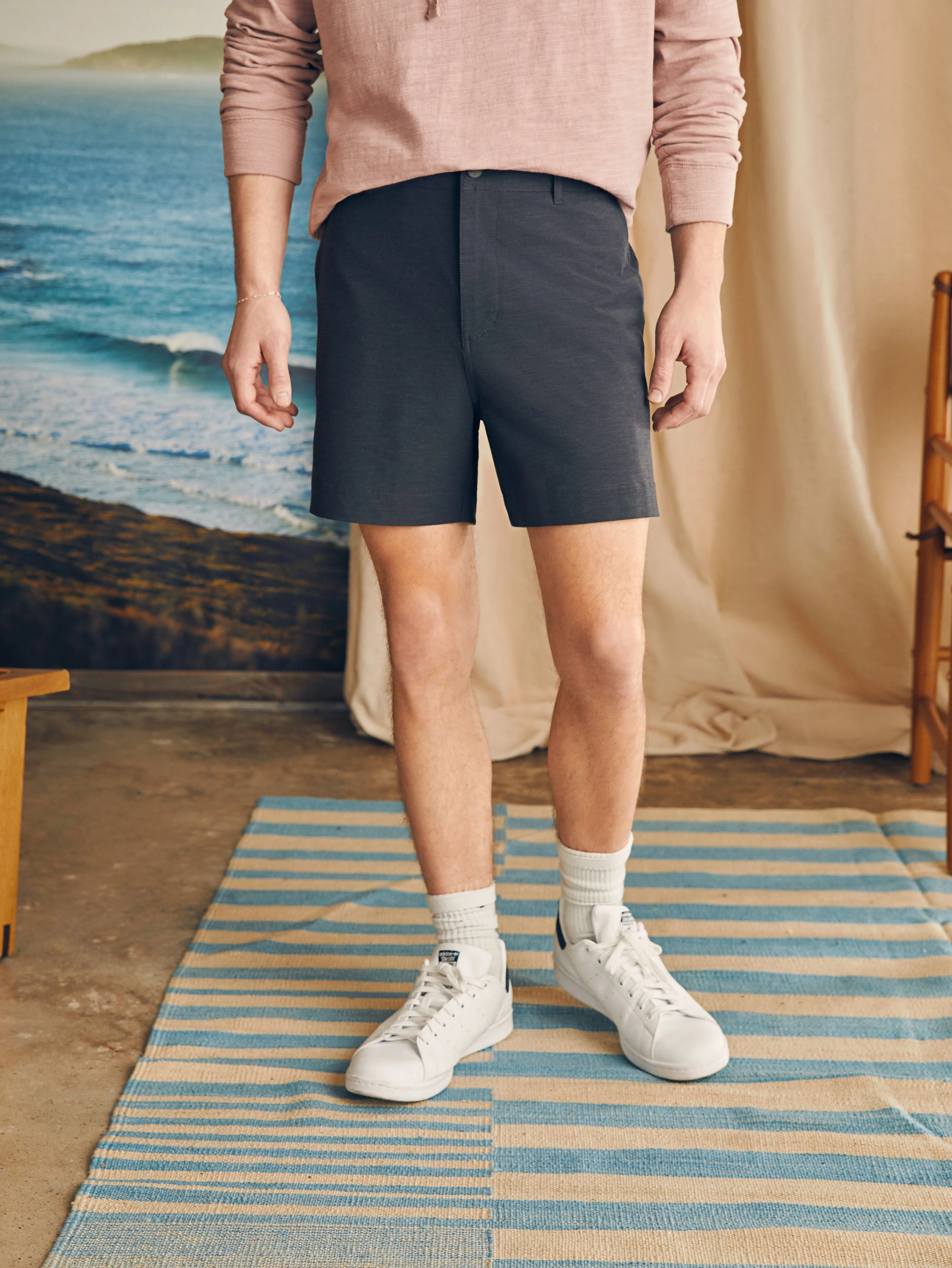 All Day™ Short 1.0 (5" Inseam) - Charcoal sold by Faherty