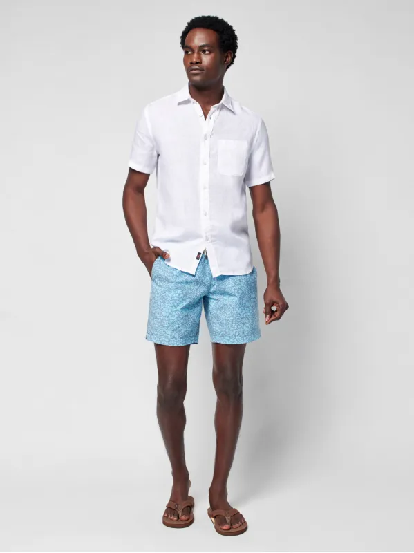 Beacon Trunk (7" Inseam) - Hilo Teal Floral sold by Faherty