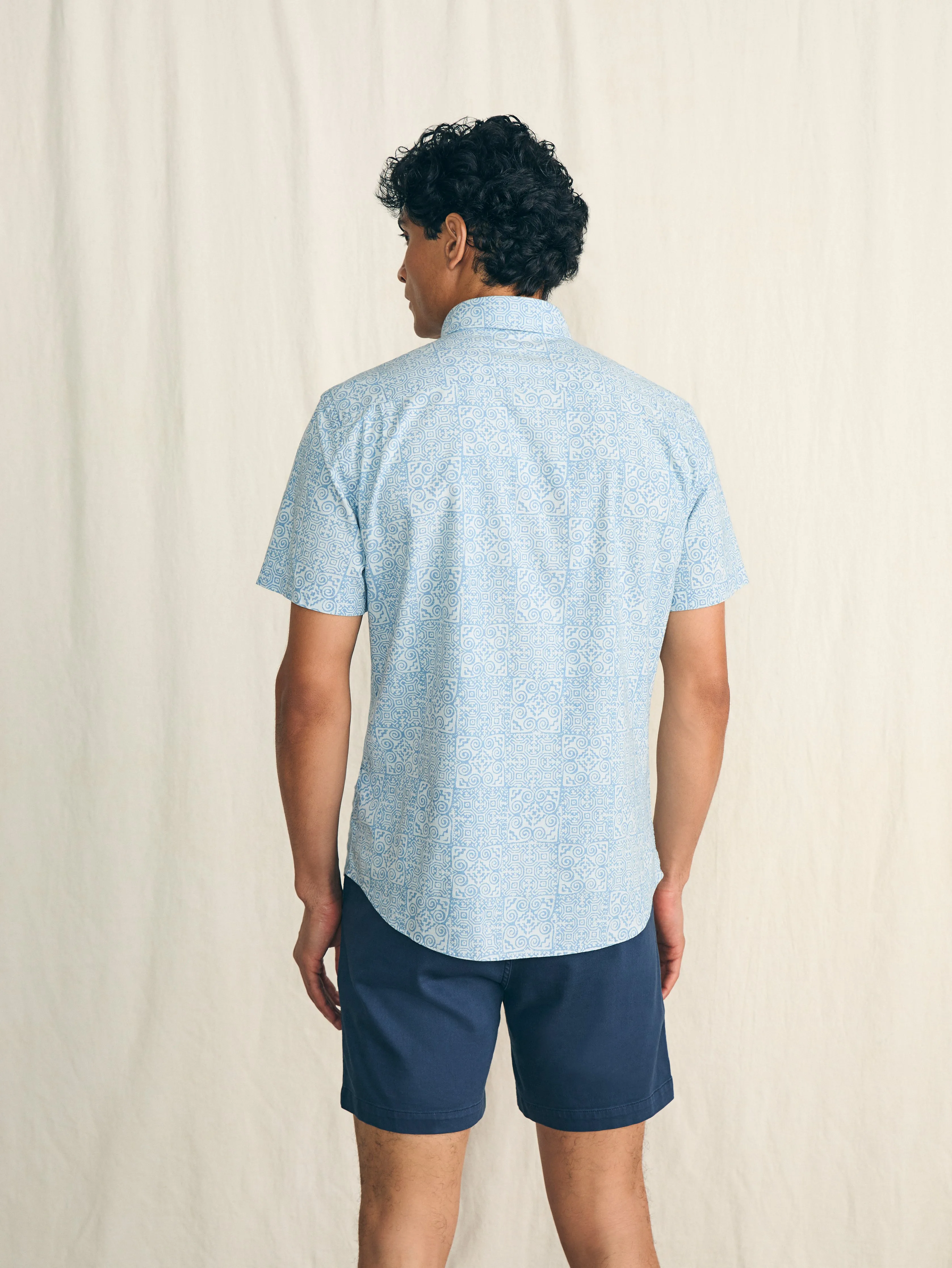 Short-Sleeve Stretch Playa Shirt (Tall) - South Pacific Geo sold by Faherty product image thumbnail 5