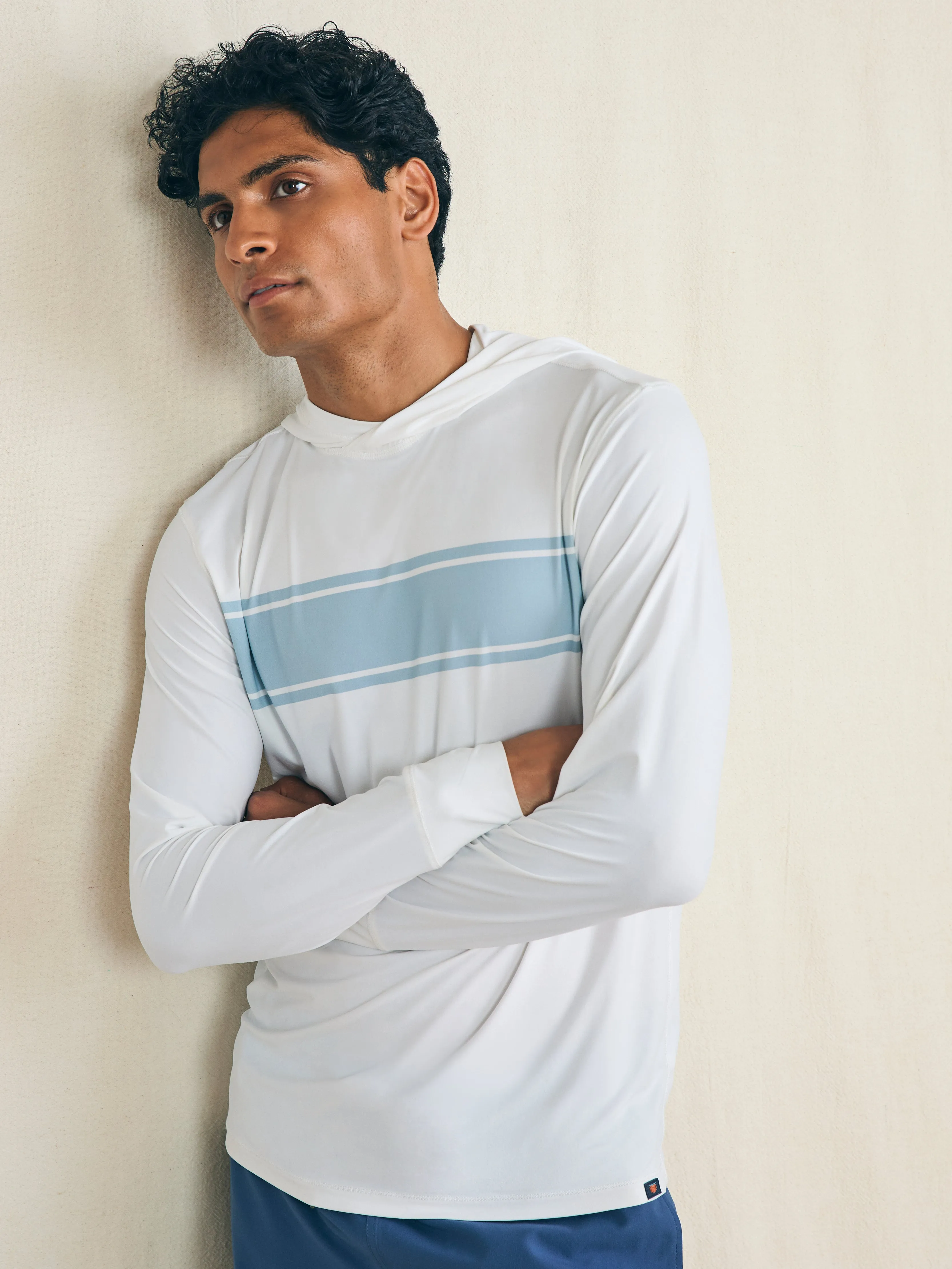 Shorelite UPF Hoodie - White Surf Stripe sold by Faherty product image thumbnail 4