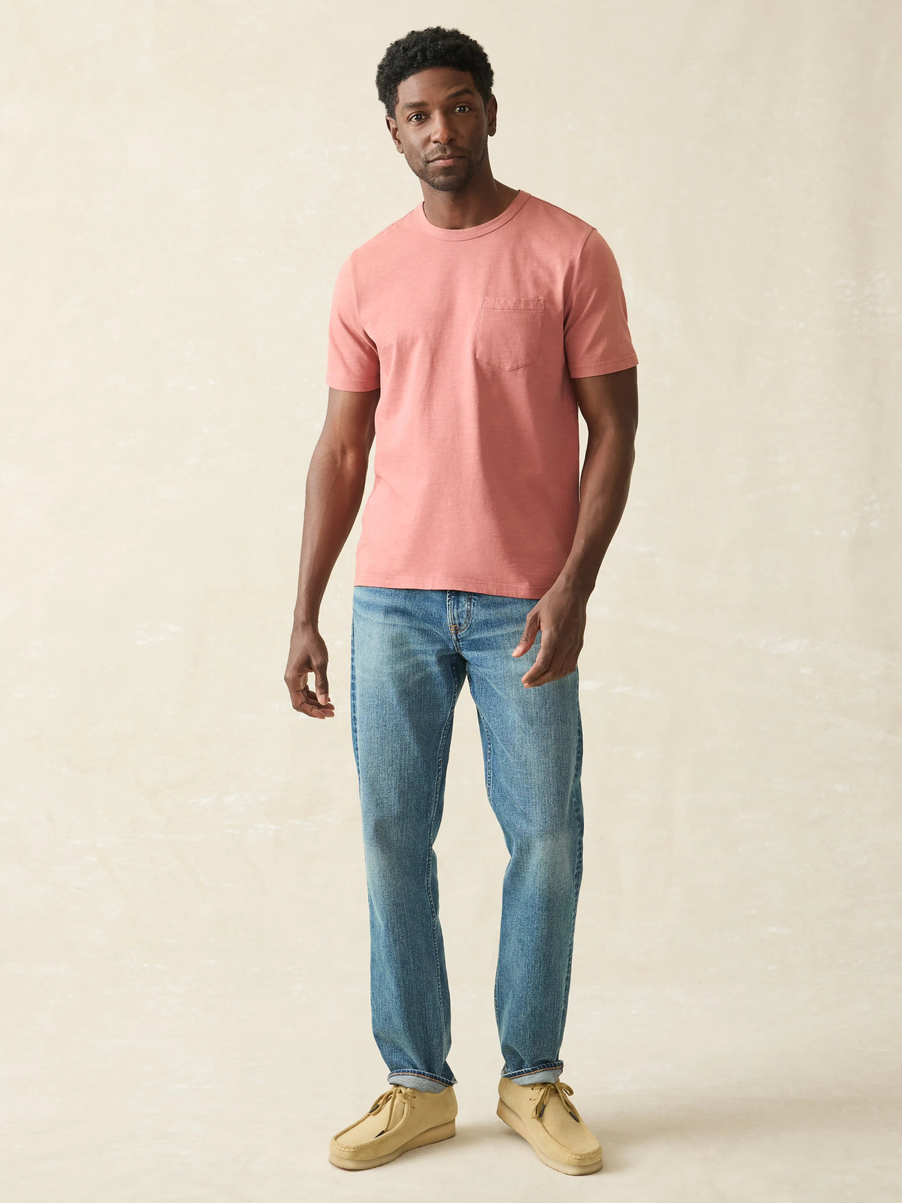 Sunwashed Pocket Tee (Tall) - Fall Red sold by Faherty product image thumbnail 4