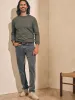 Organic Cotton Slim Straight Denim (34" Inseam) - Coal Creek Wash sold by Faherty
