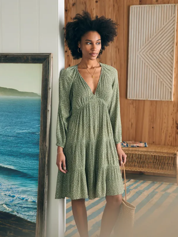 Sirene Dress - Green Riverton Ditsy Floral sold by Faherty