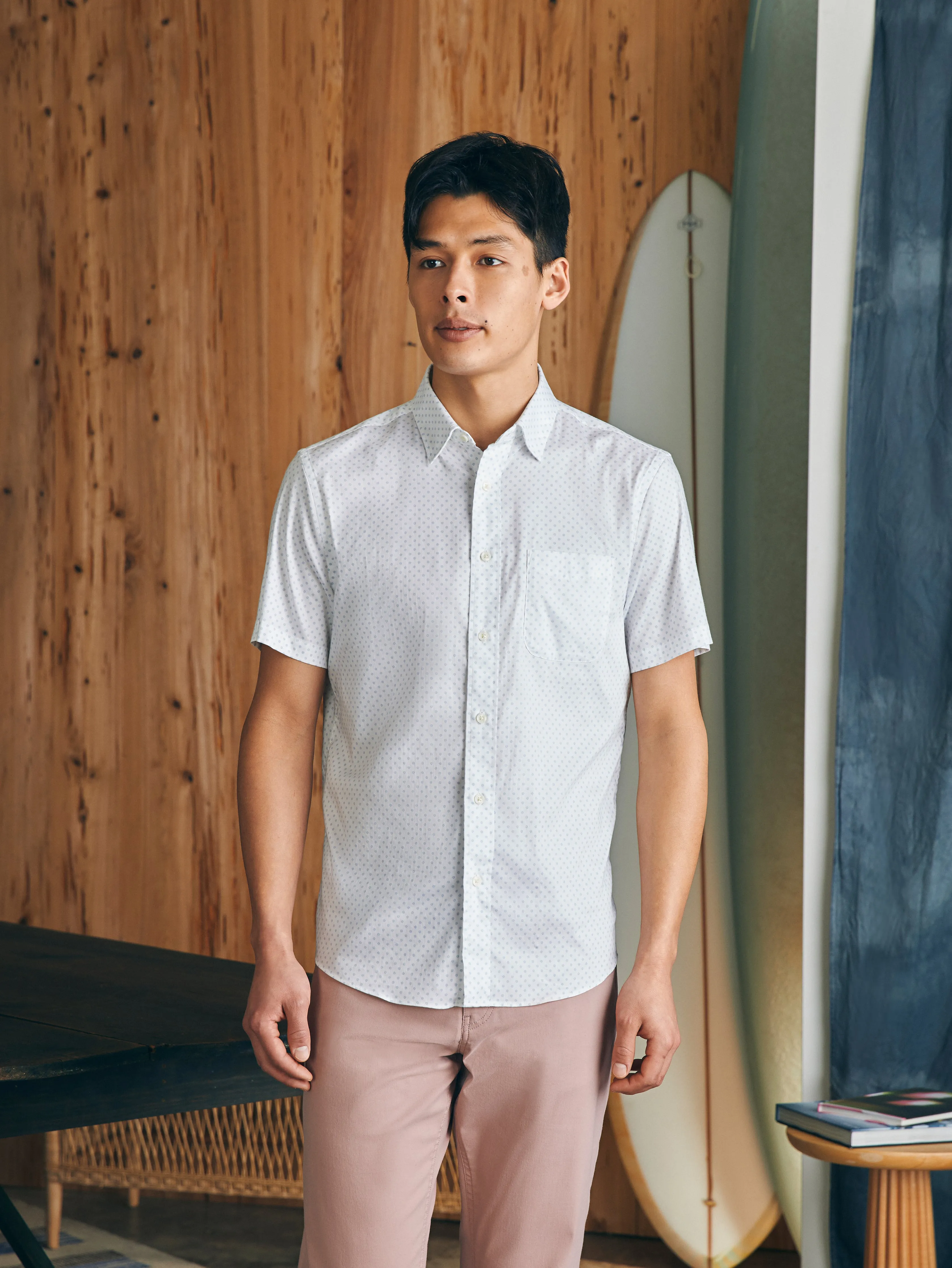 Movement™ Short-Sleeve Shirt (Tall) - Mist Sunburst sold by Faherty product image thumbnail 3