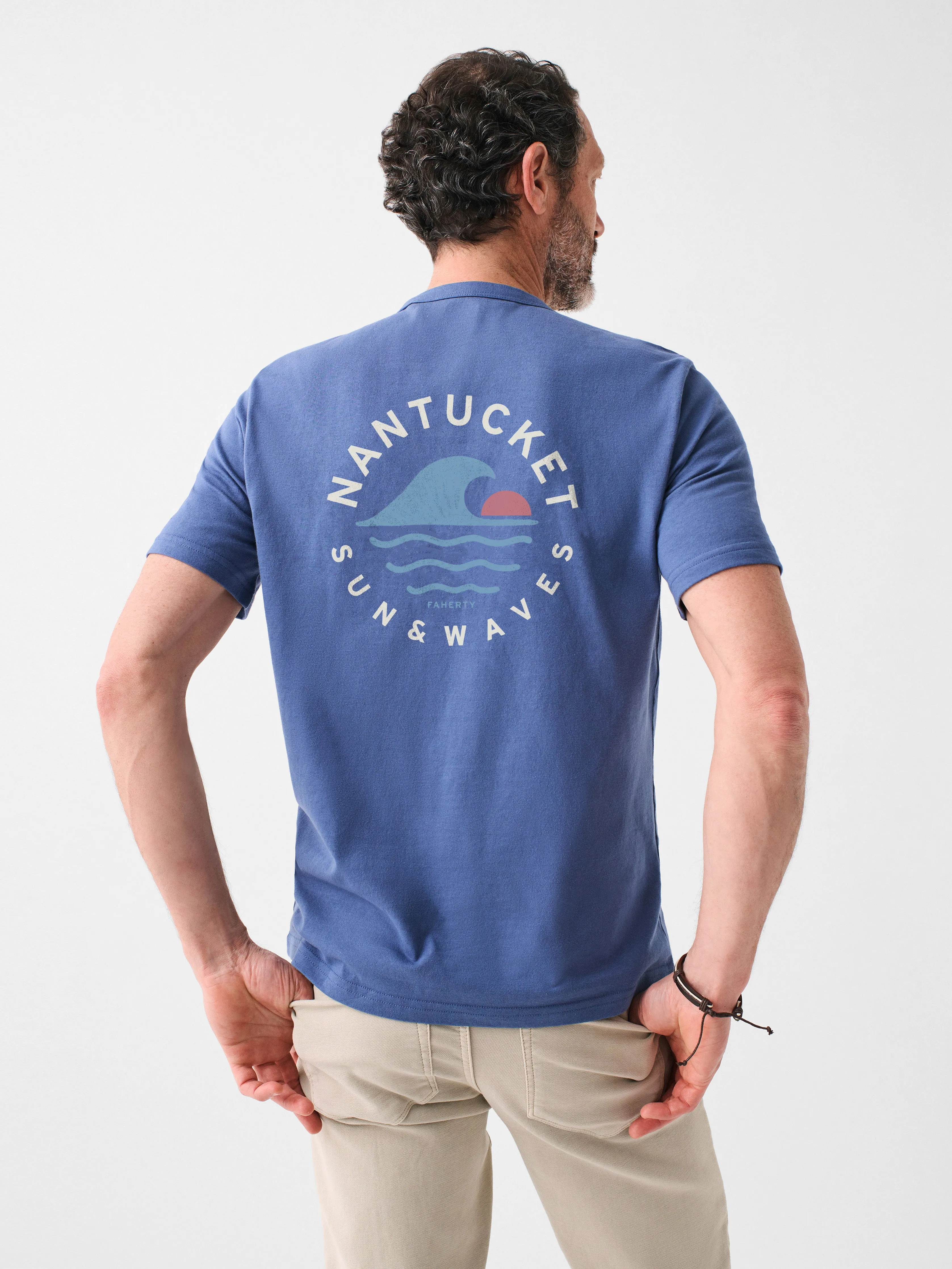 Nantucket Short-Sleeve Crew T-Shirt - Faded Navy sold by Faherty product image thumbnail 2