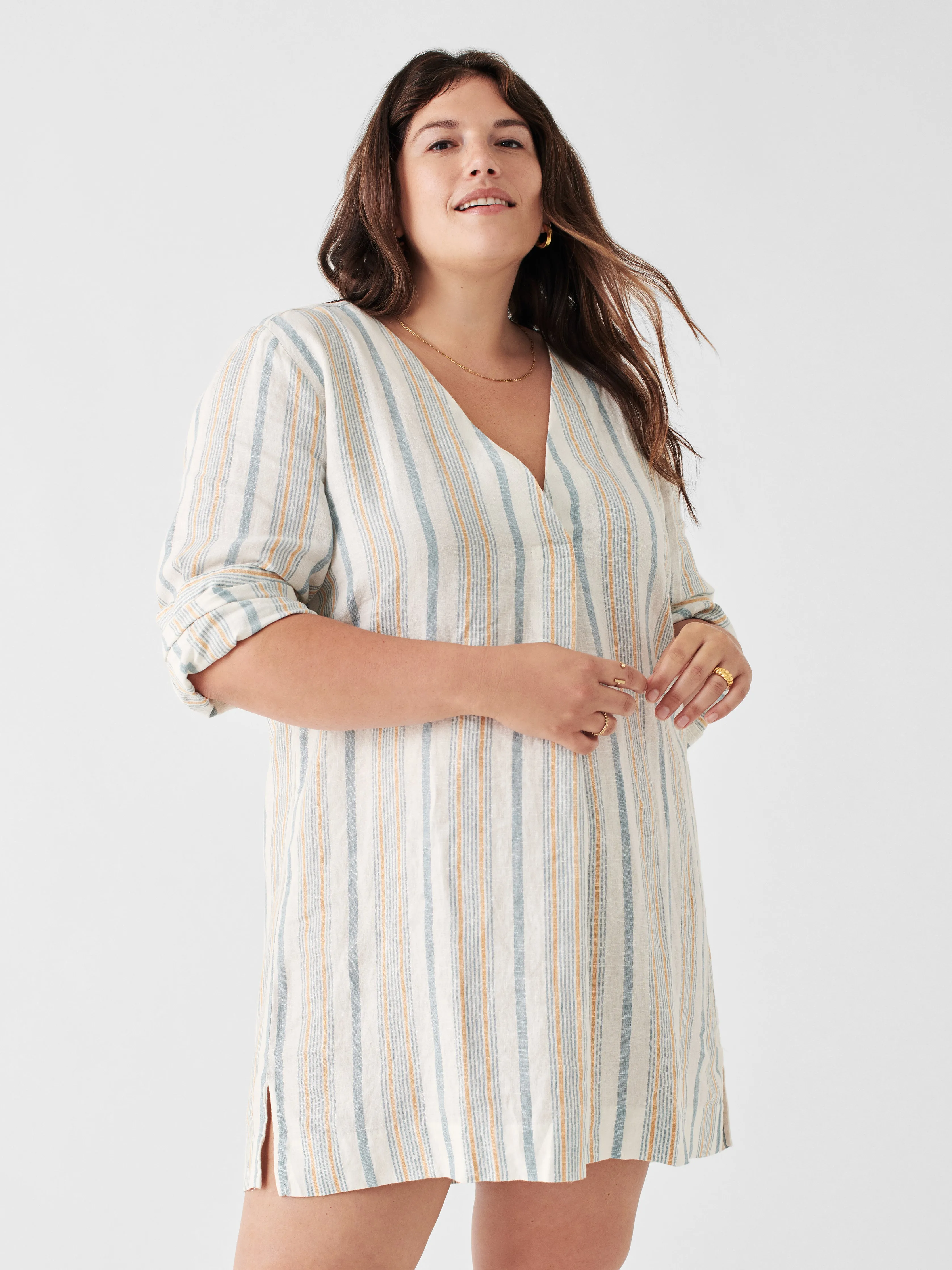 Beach Days Linen Dress - Luciano Stripe sold by Faherty product image thumbnail 2